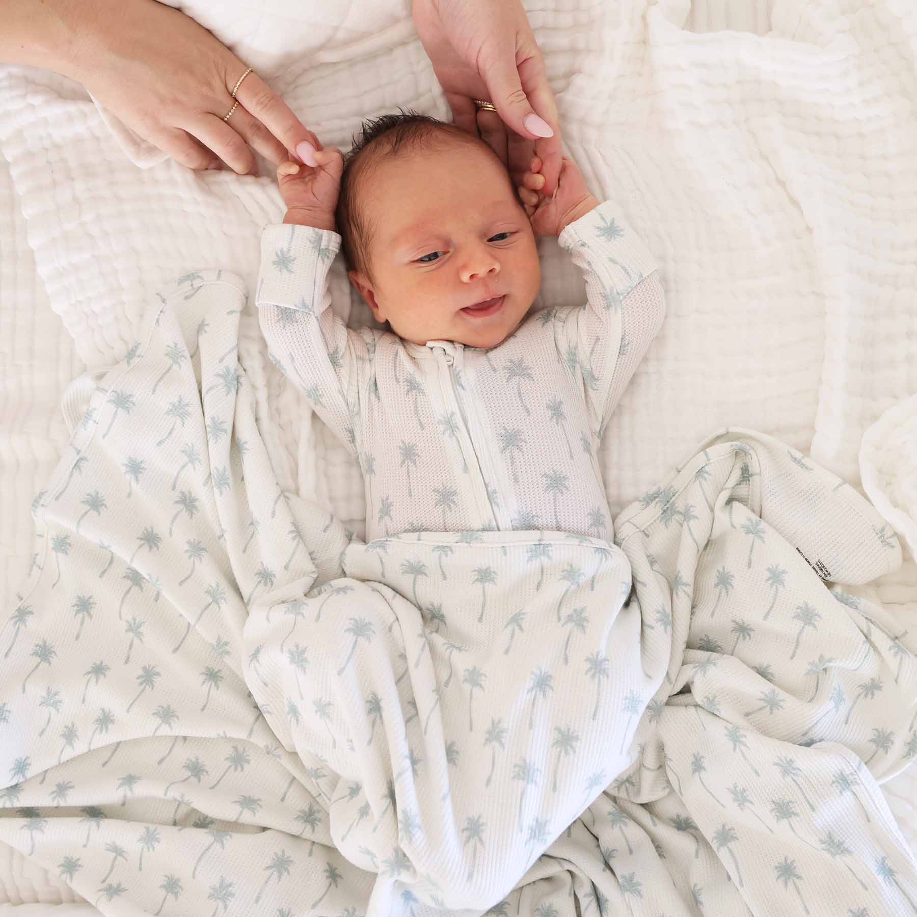  Preppy Palms Bamboo Waffle Oversized Swaddle Blanket、mySite、layawaytickets