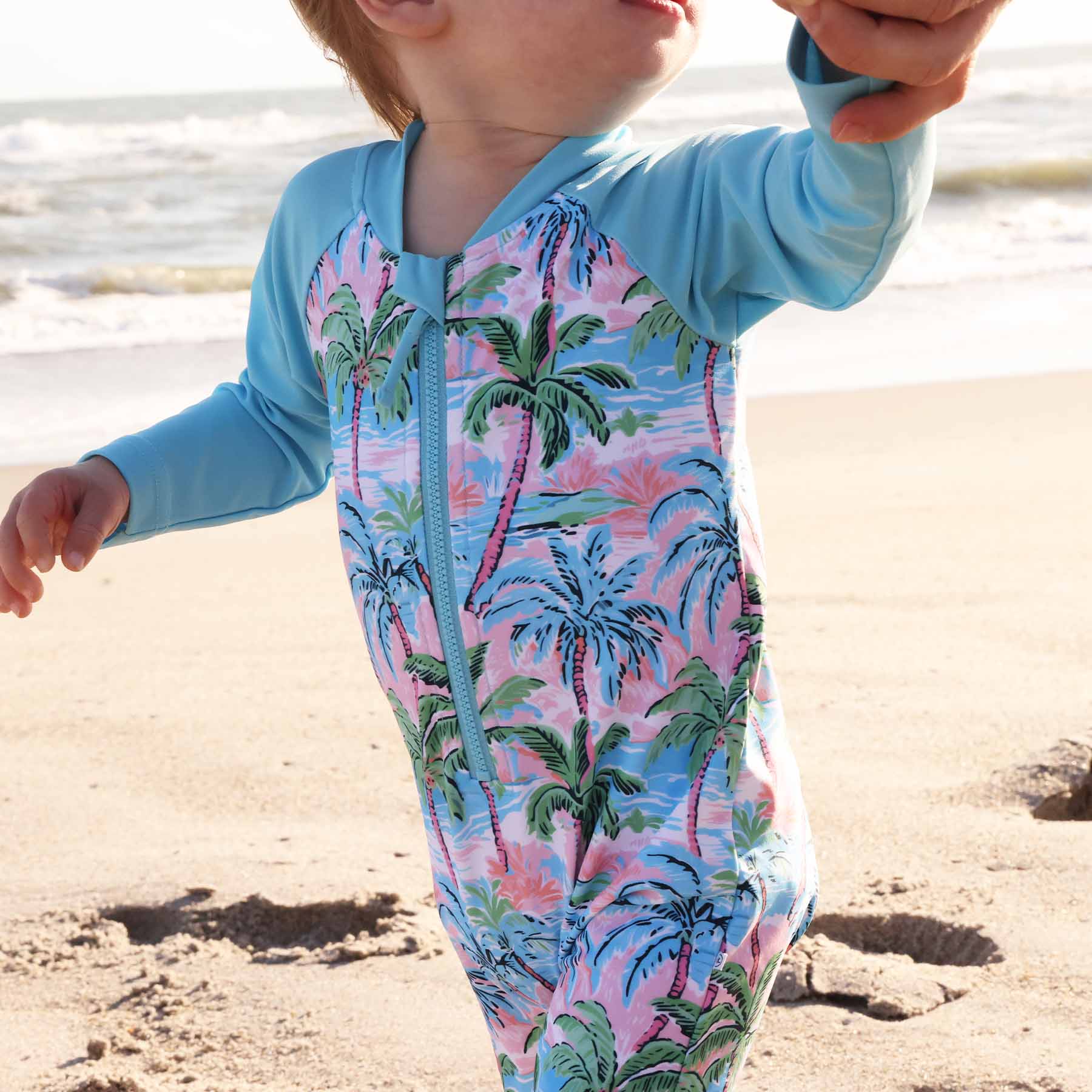  Long Sleeve Rash Guard Swim Romper Shortie | Pastel Palms、mySite、layawaytickets