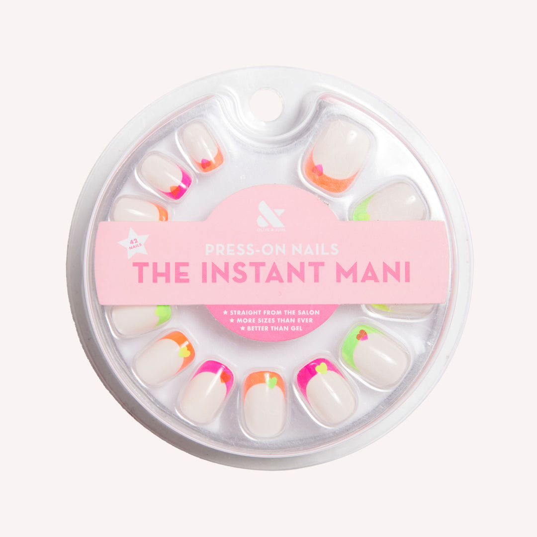 Neon Heart French | Squoval | Extra Short、mySite、solidvoid