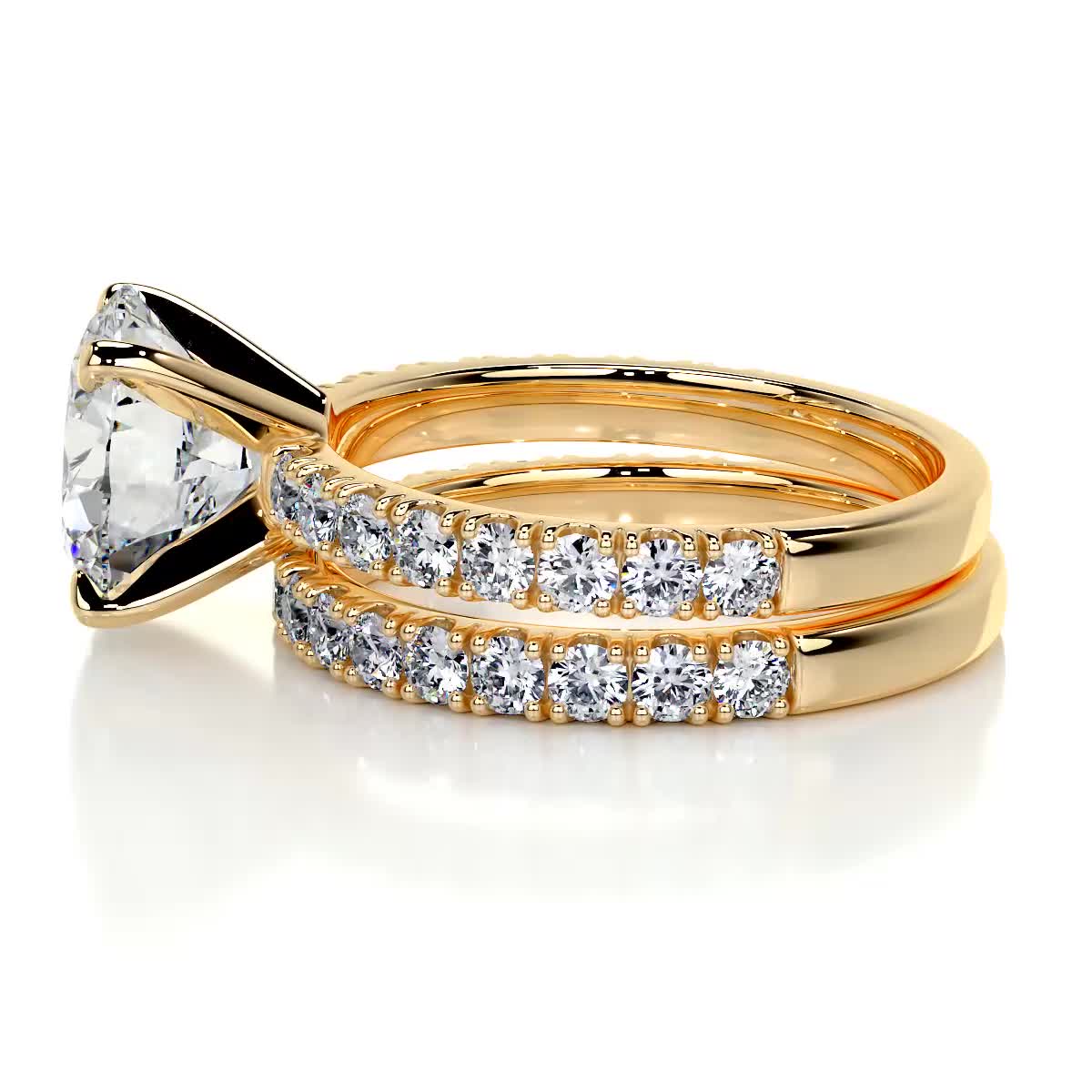 Alison Moissanite & Diamonds Bridal Set -18K Yellow Gold、mySite、hinf8tx79
