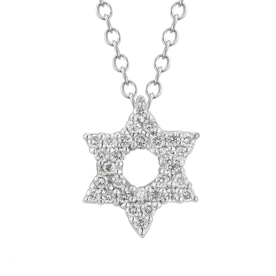 Diamond Star Of David Necklace In White Gold、mySite、topwebapps