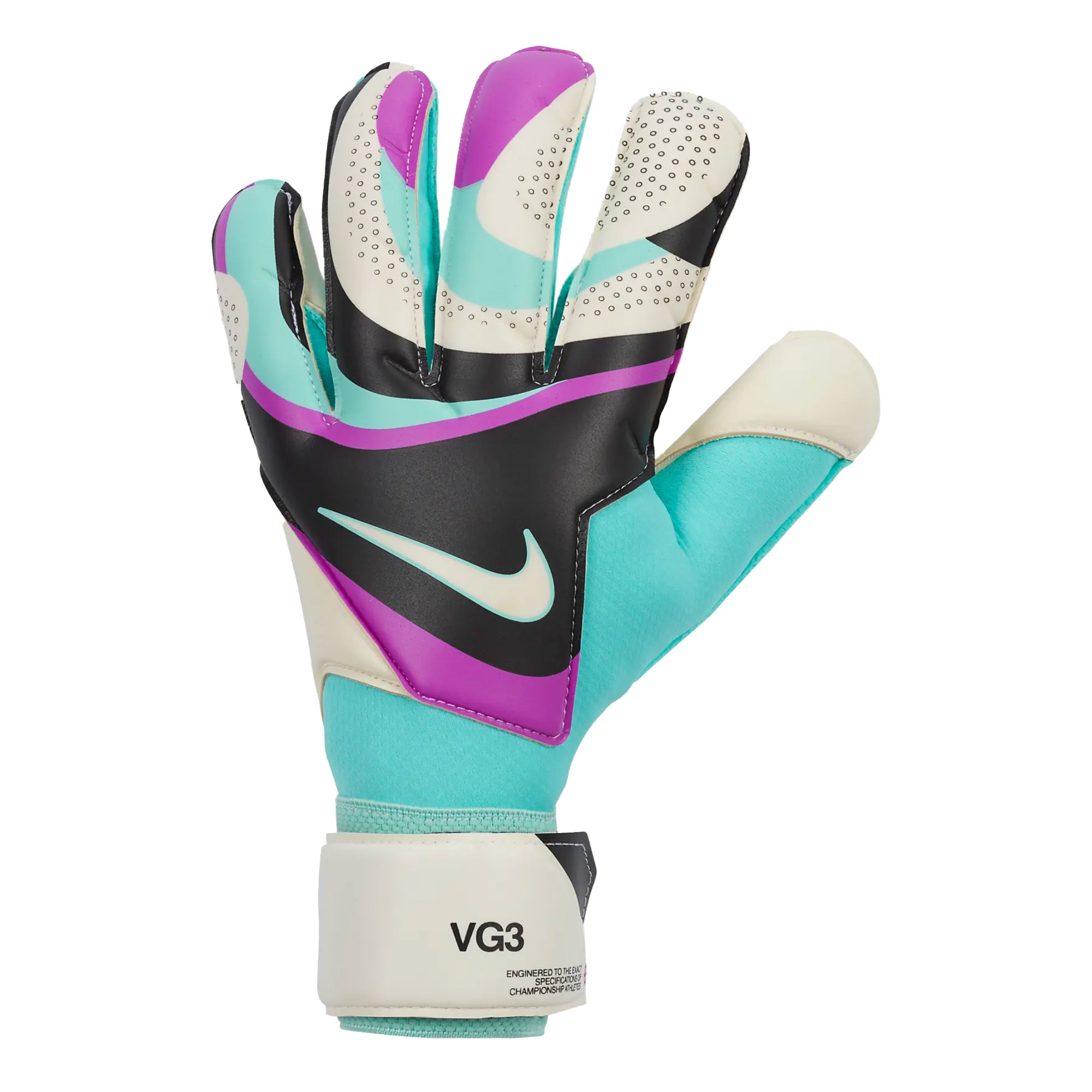 Nike Men's Vapor Grip 3 Goalkeeper Gloves White/Purple、mySite、noshort