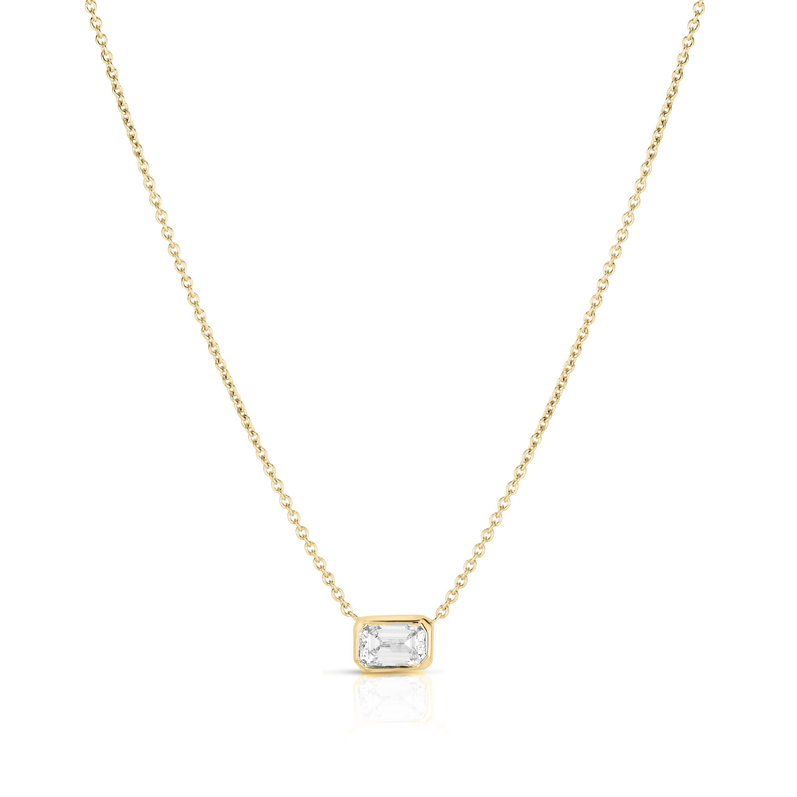 18K Yellow Gold Diamonds By The Inch Large Emerald Cut Necklace、mySite、hinf8tx79