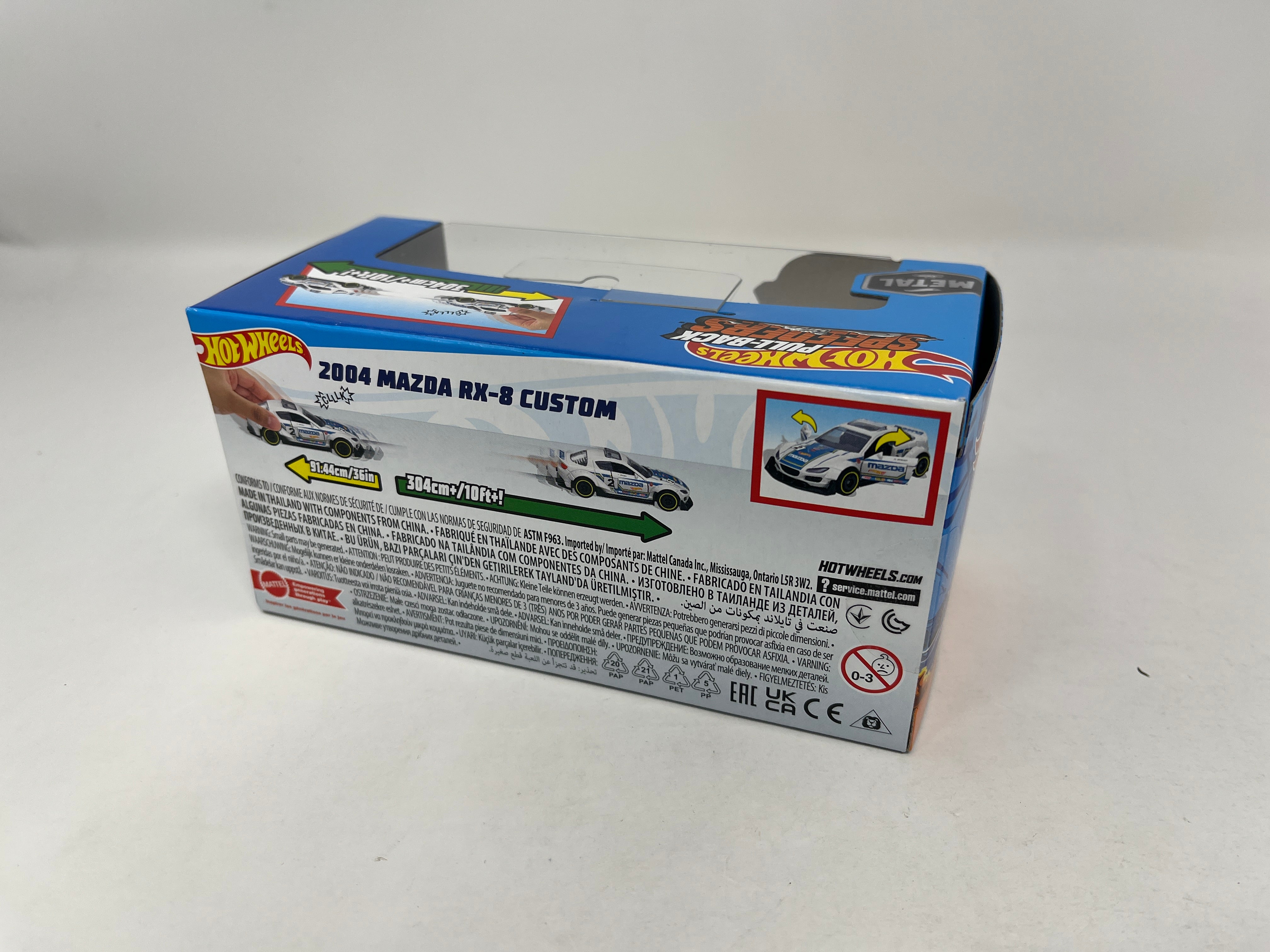 2004 Mazda RX-8 * WHITE * 2024 Hot Wheels Pull-Back Speeders 1:43 scale Case F、mySite、hgirdovlk