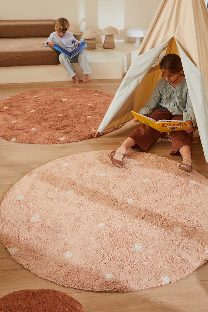 WASHABLE ROUND RUG DOT ROSE、mySite、gigharbornorthrealestate