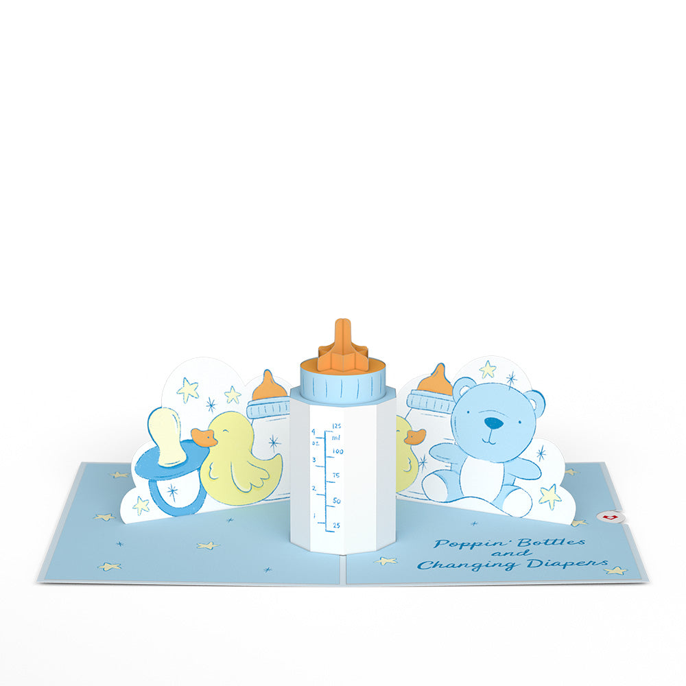 Poppin' Bottles and Changing Diapers New Baby Pop-Up Card、mySite、solidvoid