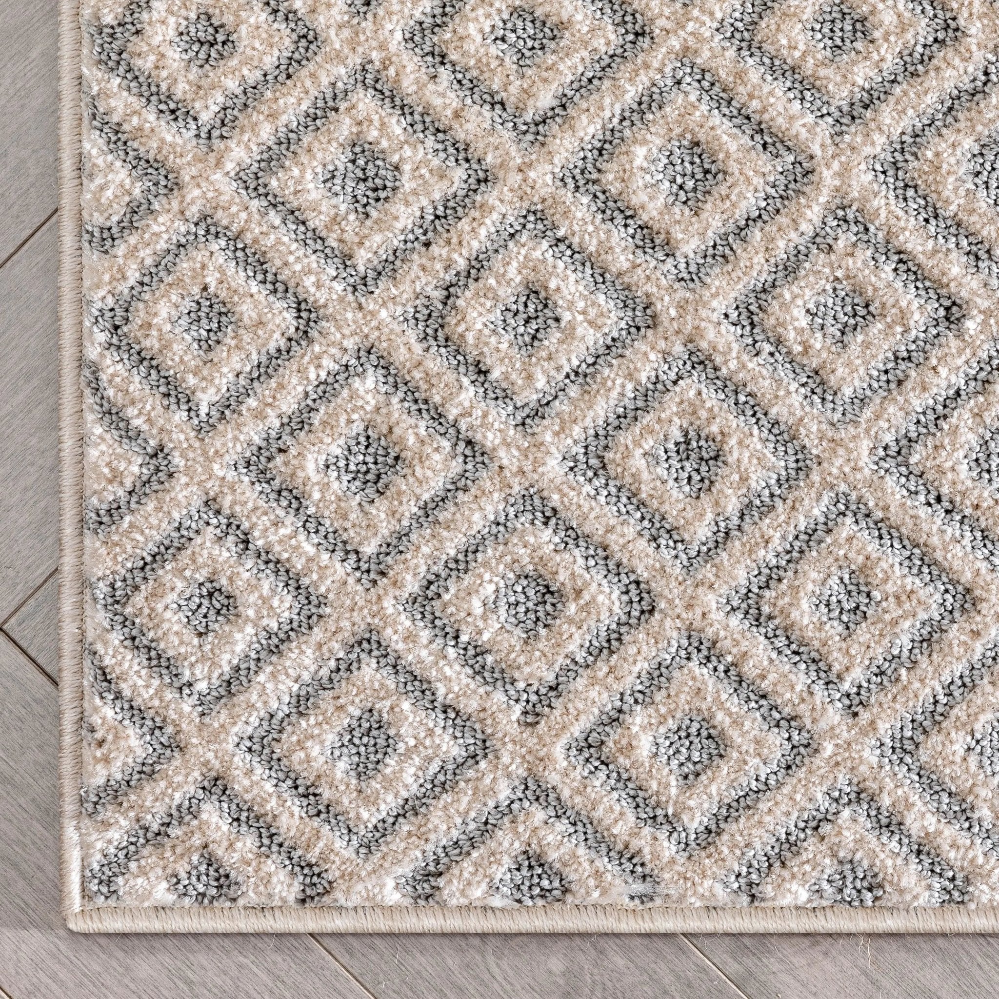 Custom Size Runner Pia Tribal Geometric Diamond Pattern Light Grey/Beige Choose Your Width x Choose Your Length Hallway Runner Rug、mySite、gigharbornorthrealestate