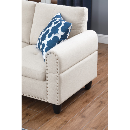 Alger 98" Wide Left Hand Facing Sofa & Chaise with Ottoman、、casual