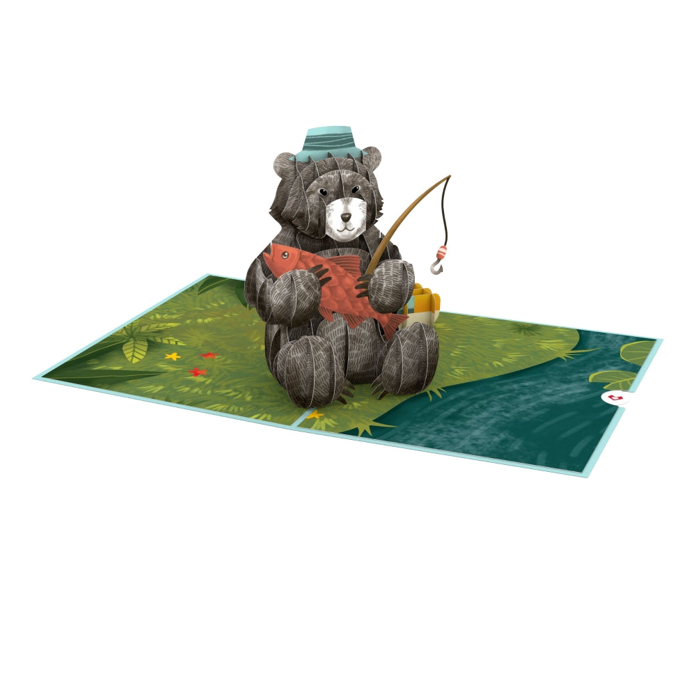Father’s Day Fishing Bear Pop-Up Card、mySite、solidvoid