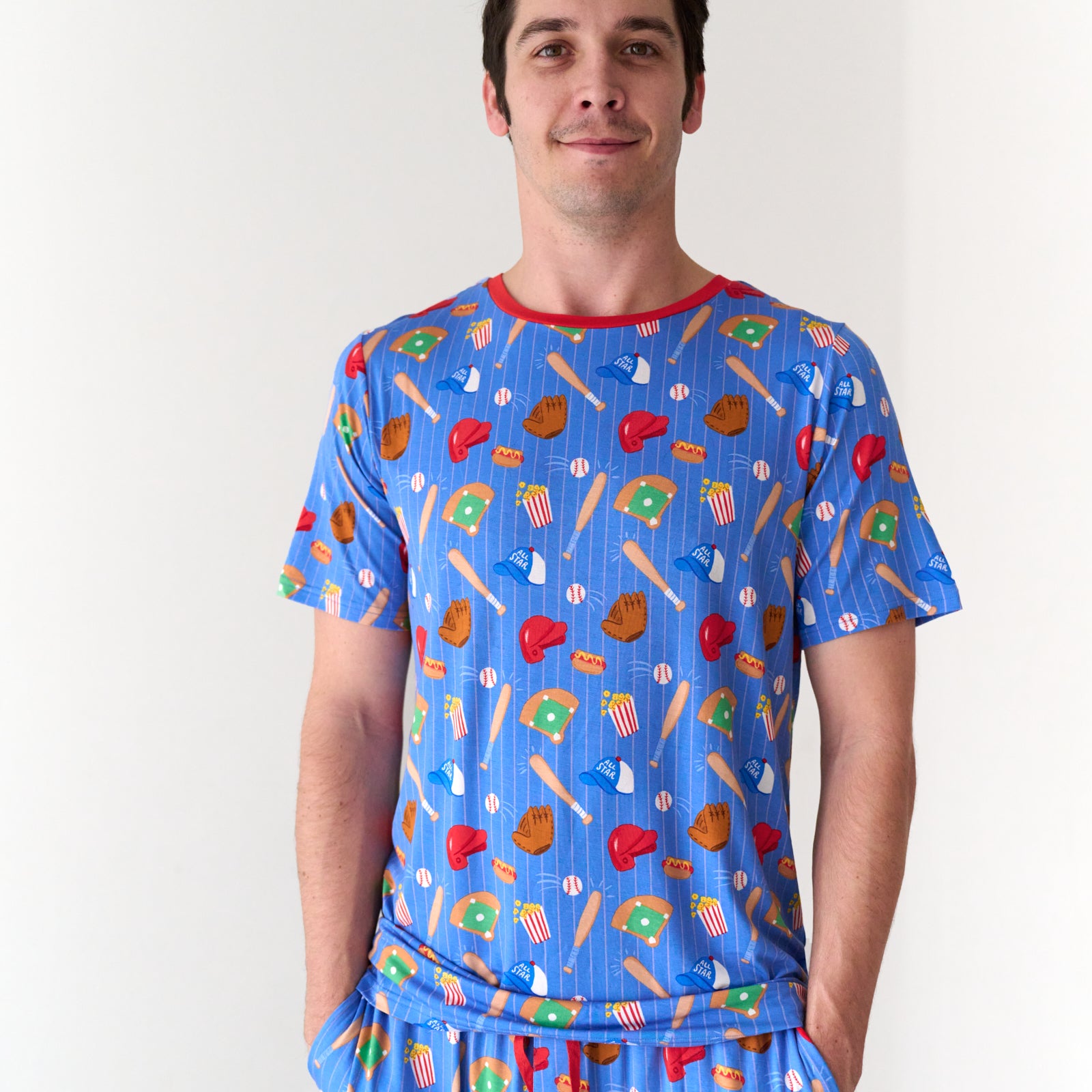  Blue All Stars Men's Short Sleeve Pajama Top、mySite、layawaytickets