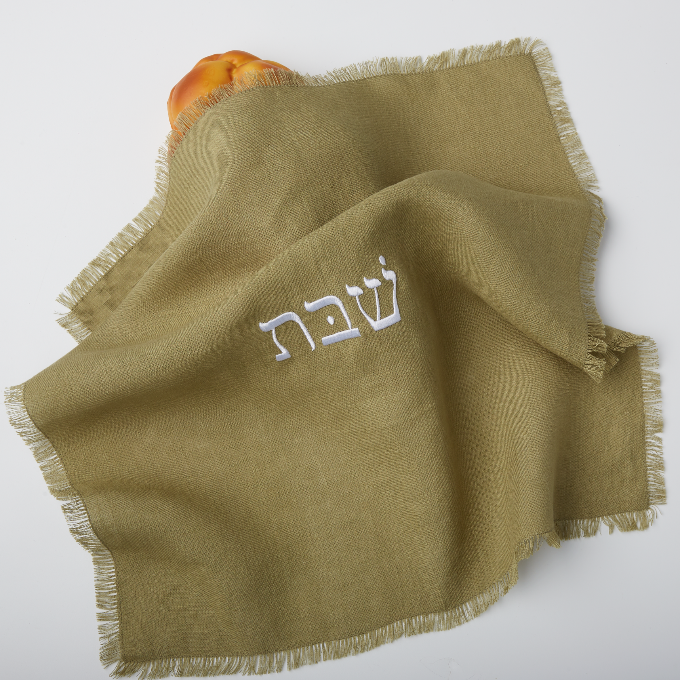 Embroidered Linen Challah Cover - Olive Green、mySite、topwebapps