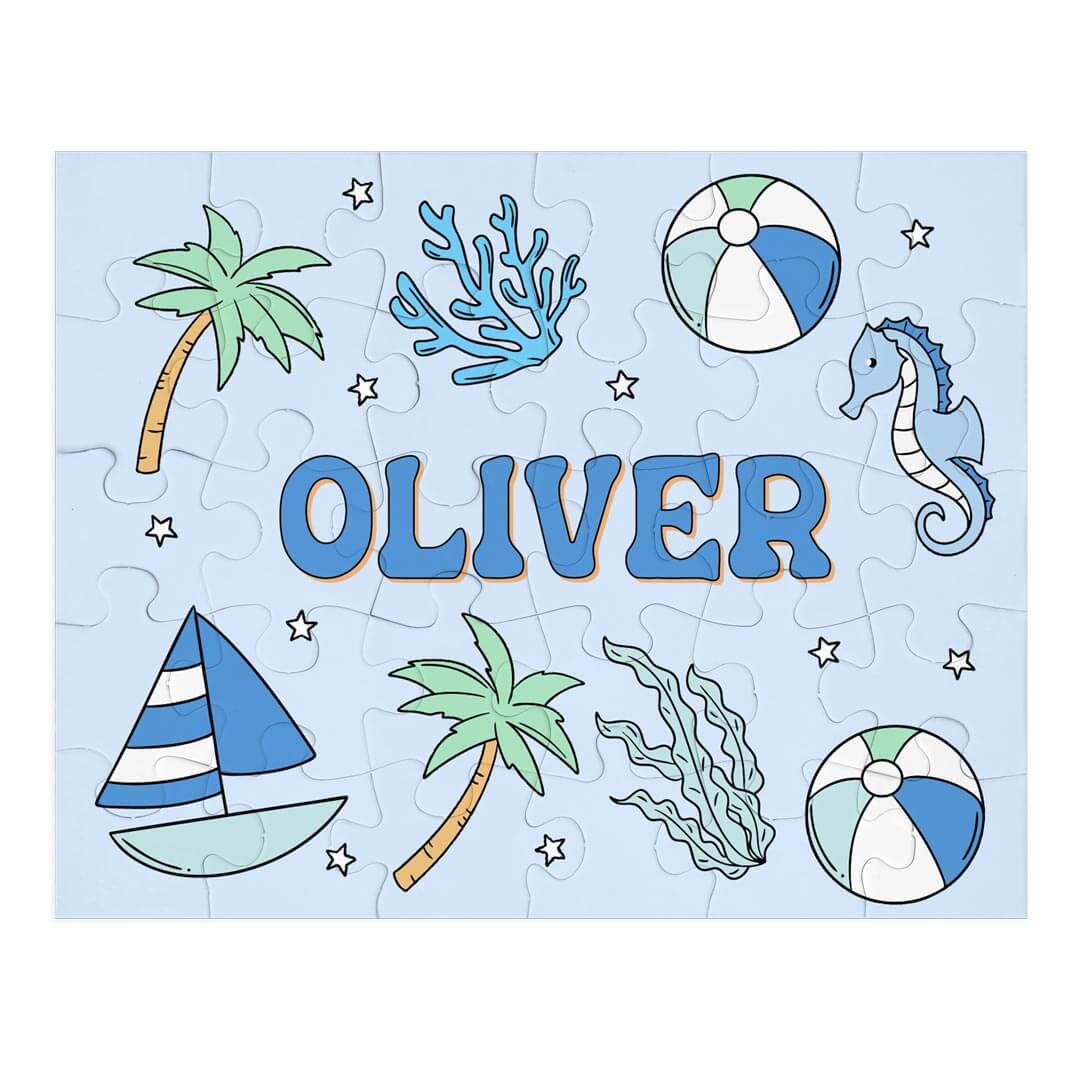  Kids Personalized 30 Piece Puzzle | Tiny Tides Blue、mySite、layawaytickets