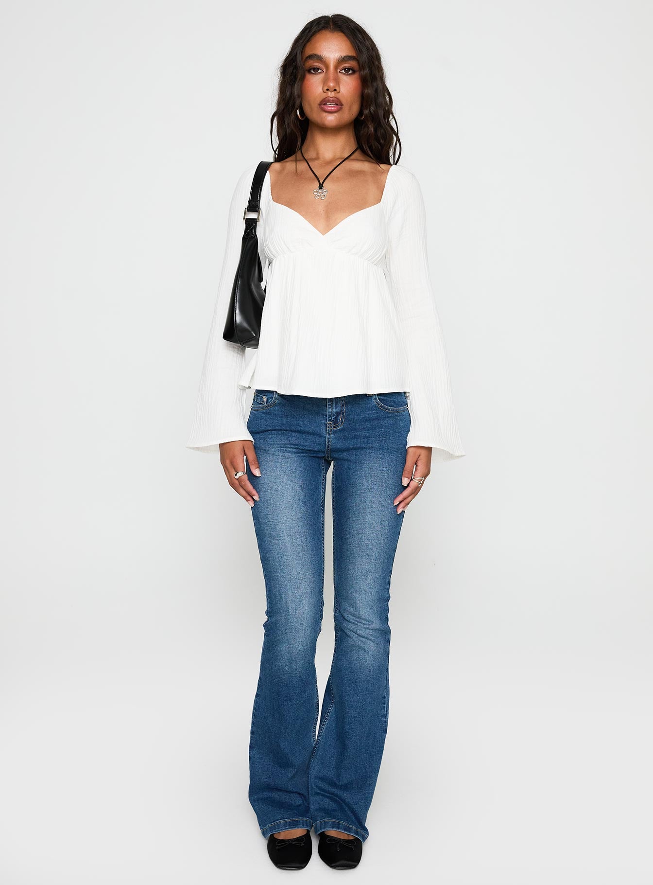 Khalea Long Sleeve Top White、mySite、solidvoid