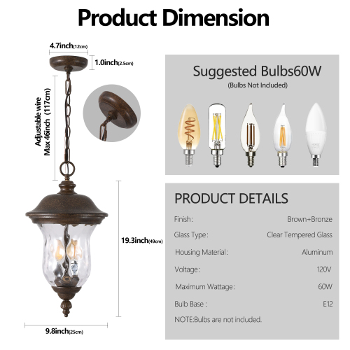 21"(H) Vintage Outdoor Lamp Post Light, Waterproof Garden Patio Lantern with Clear Glass Shade, Classic Bronze Finish, Ideal for Yard, Porch, Walkway, and Driveway Lighting (One Piece & No Bulb)、、eastwooduniform