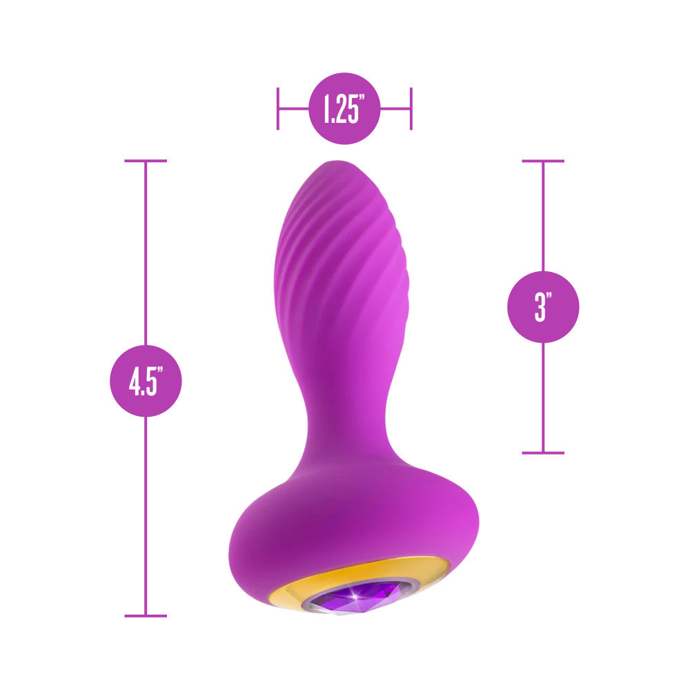 Oh My Gem By Blush® | Charm 4.5 Inch Vibrating Anal Plug Massager With Stayput™ Design & Amethyst Gem Base – In Purple、mySite、bottomscart