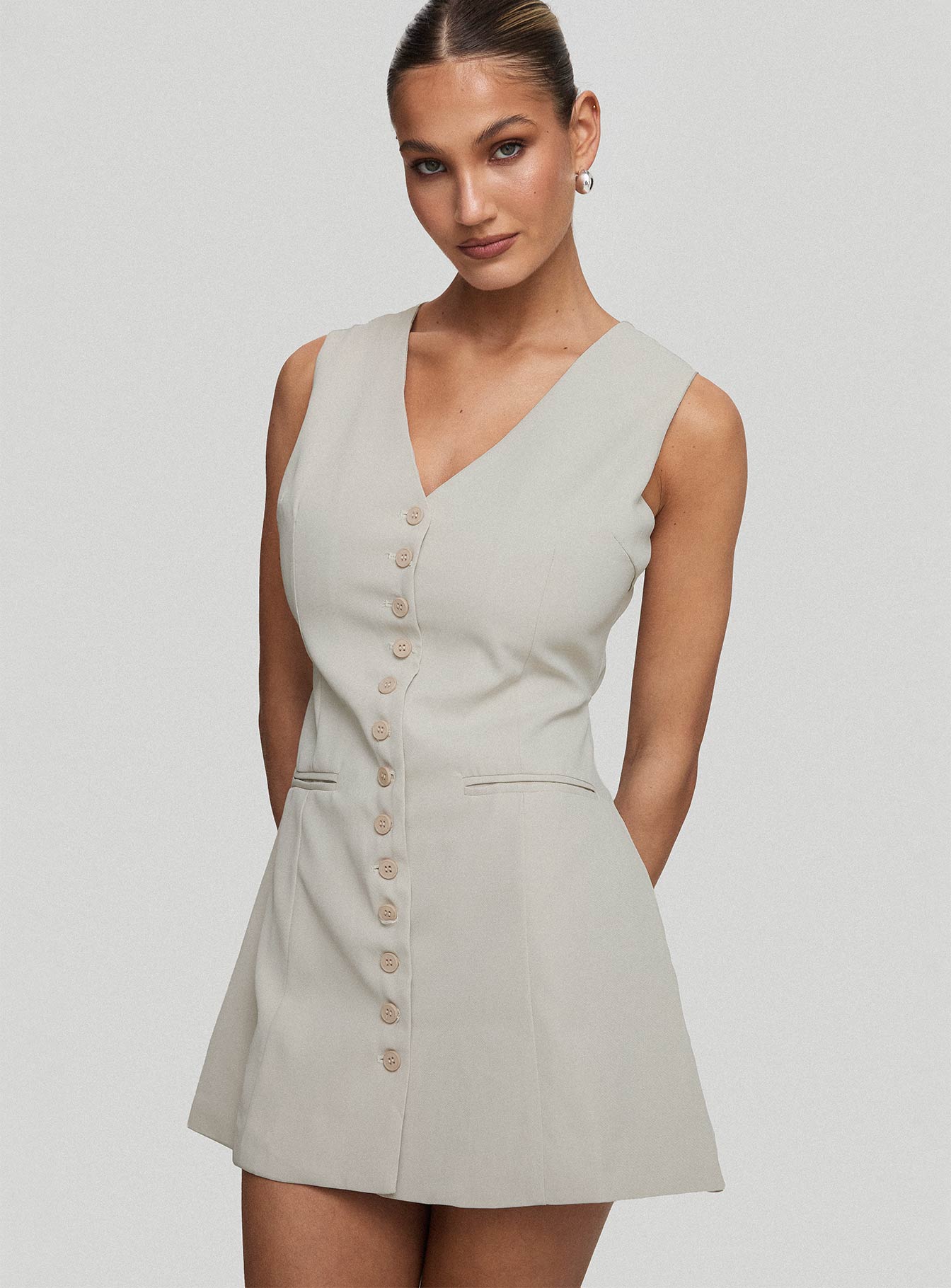 Katja Mini Dress Oyster、mySite、solidvoid