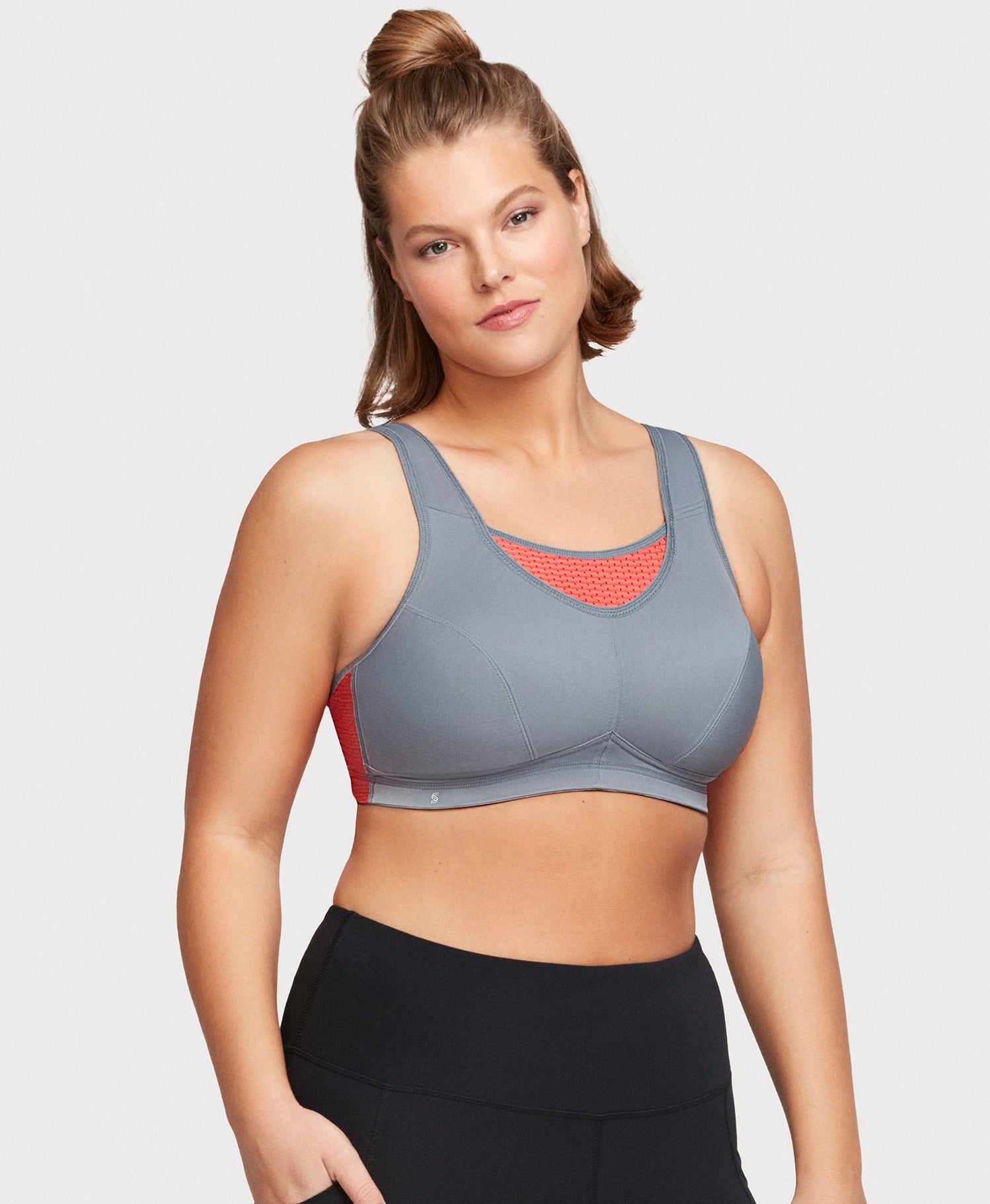  No-Bounce Camisole Elite Sports Bra Gray/Coral、mySite、justintrudeaud
