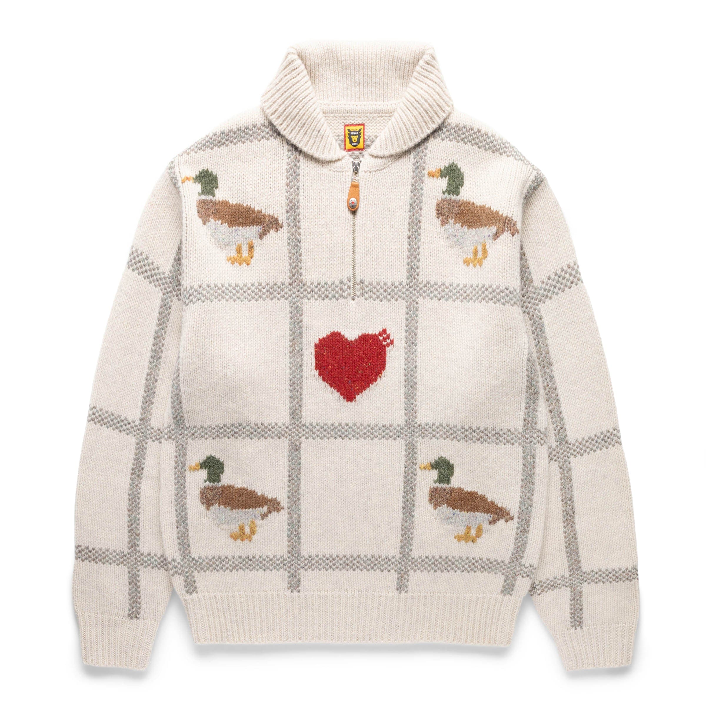 ANIMAL HALF-ZIP KNIT SWEATER、mySite、zt4zffjzw