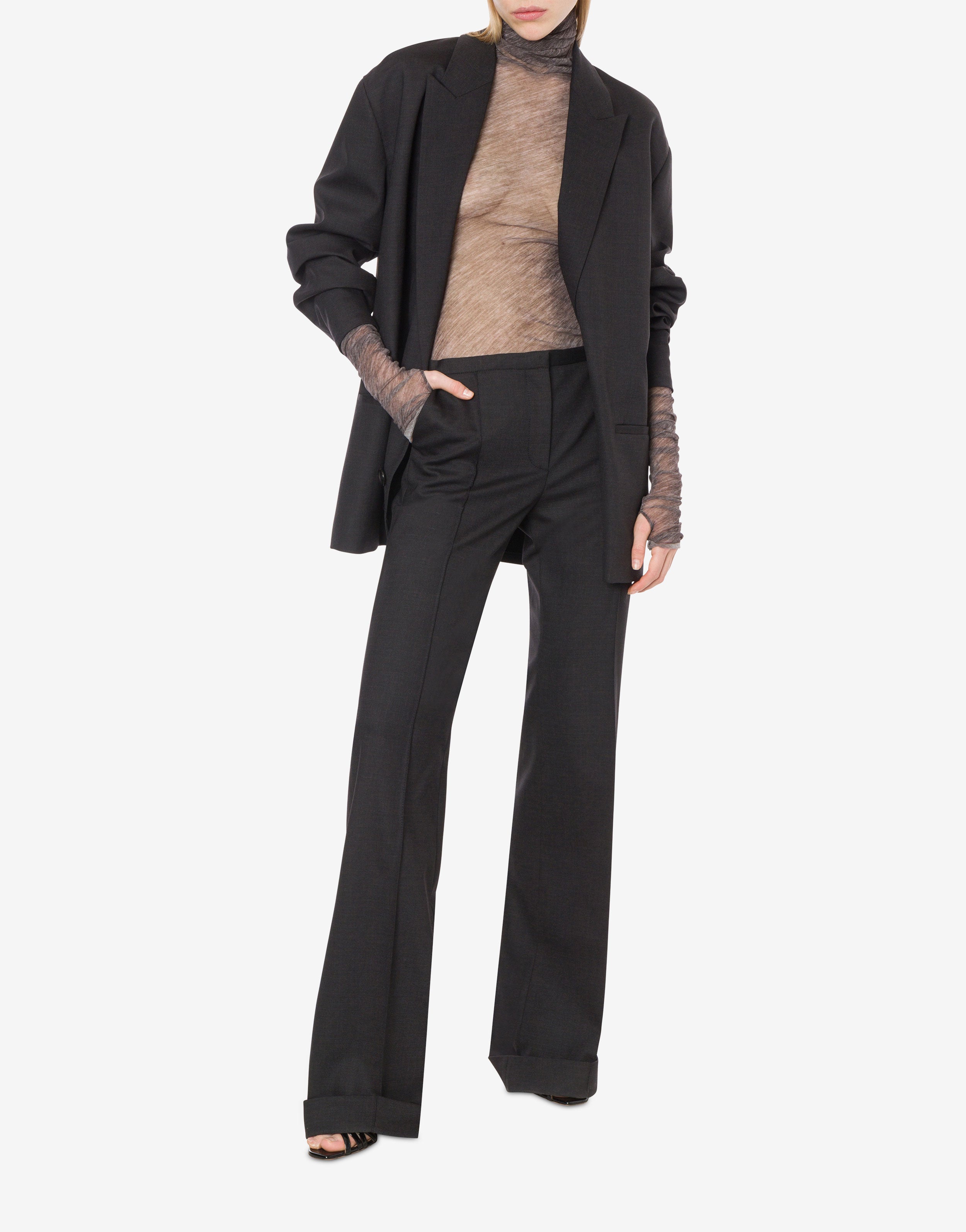 Pantalone a vita bassa in tropical wool、mySite、aoinhome