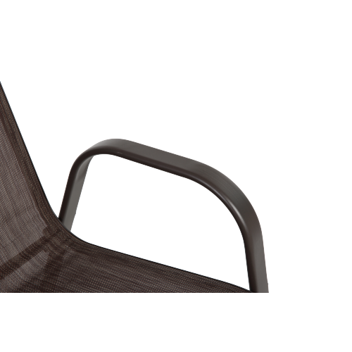 4 Piece Patio Chairs, Outdoor Camping Chairs with Breathable Textilene Fabric, Set of 2 Garden Chairs with Armrest High Backrest for Garden Patio Pool Beach Yard Space Saving ( Brown)、、casual