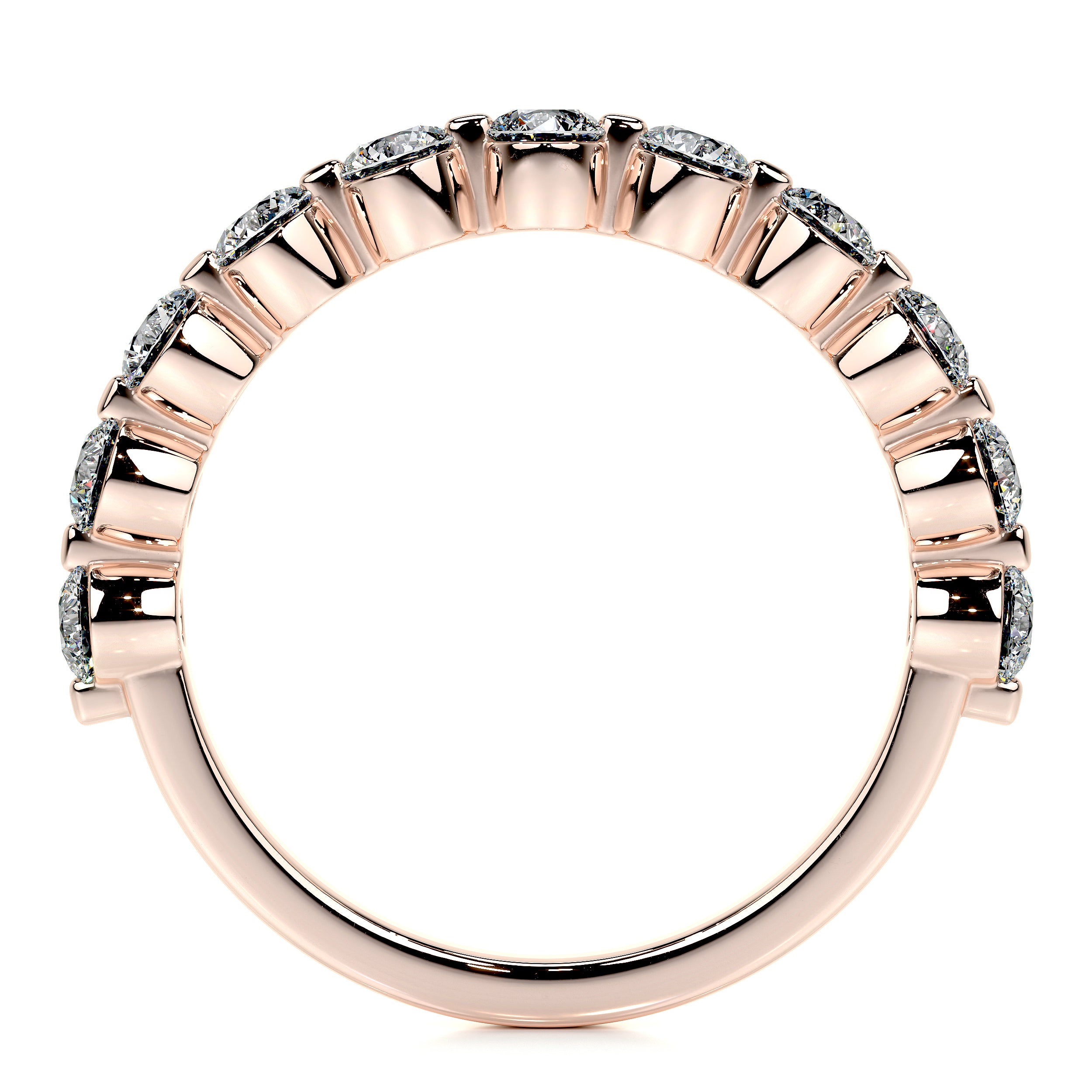 Josie Lab Grown Half-Eternity Wedding Ring (1 Carat) -14K Rose Gold、mySite、hinf8tx79