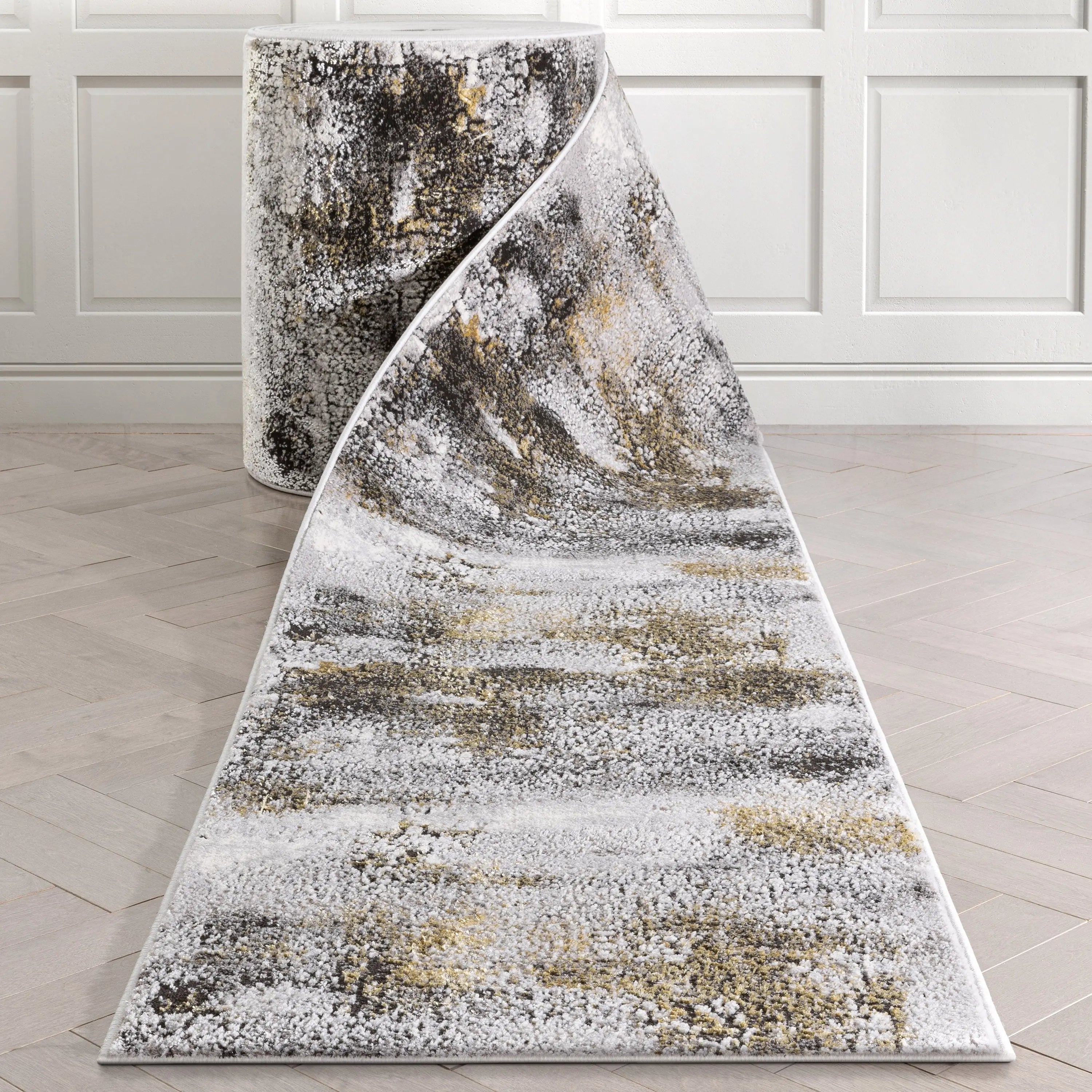 Custom Size Runner Kenneth Retro Abstract Pattern Grey Choose Your Width x Choose Your Length Hallway Runner Rug、mySite、gigharbornorthrealestate