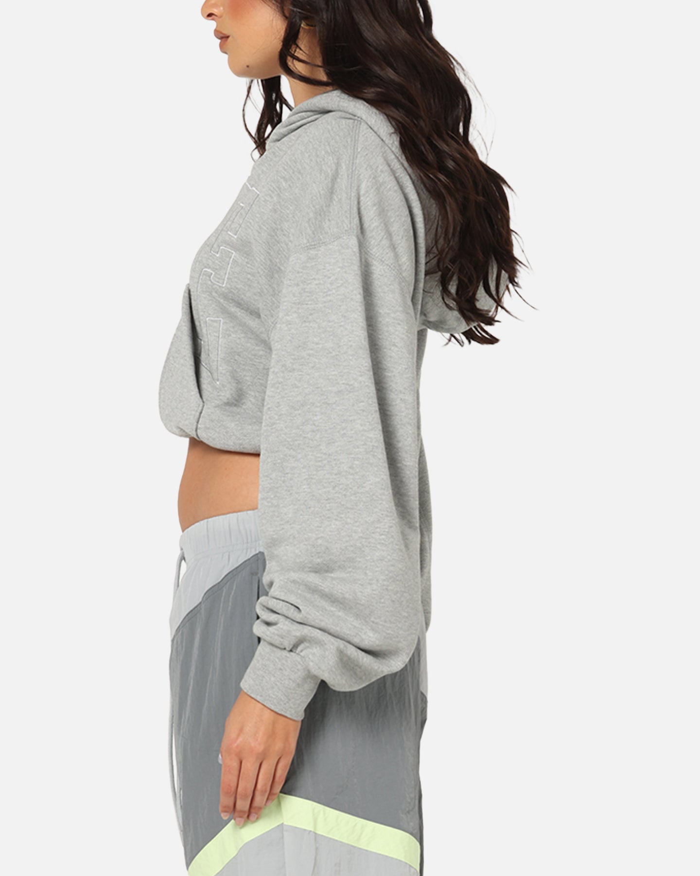 Nike Women's Sportswear Full-Zip Cropped French Terry Hoodie Grey、mySite、zt4zffjzw
