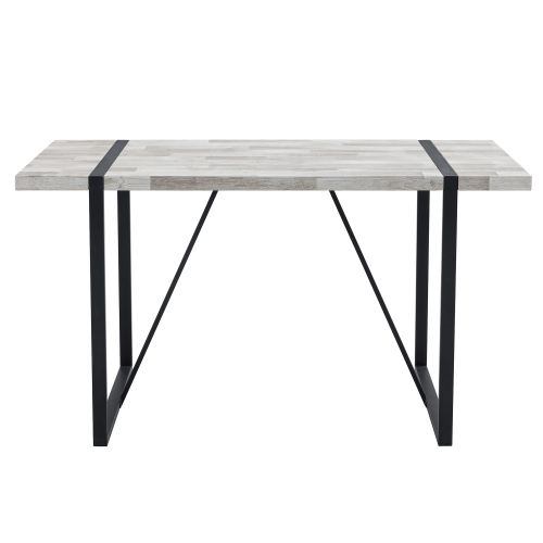 Rustic Industrial Rectangular Wood Dining Table For 4-6 Person, With 1.5" Thick Engineered Wood color Tabletop and Black Metal Legs,Desk For Kitchen Dining Living Room, 55.1" x 31.4"x 29.9"1529W115172、、casual