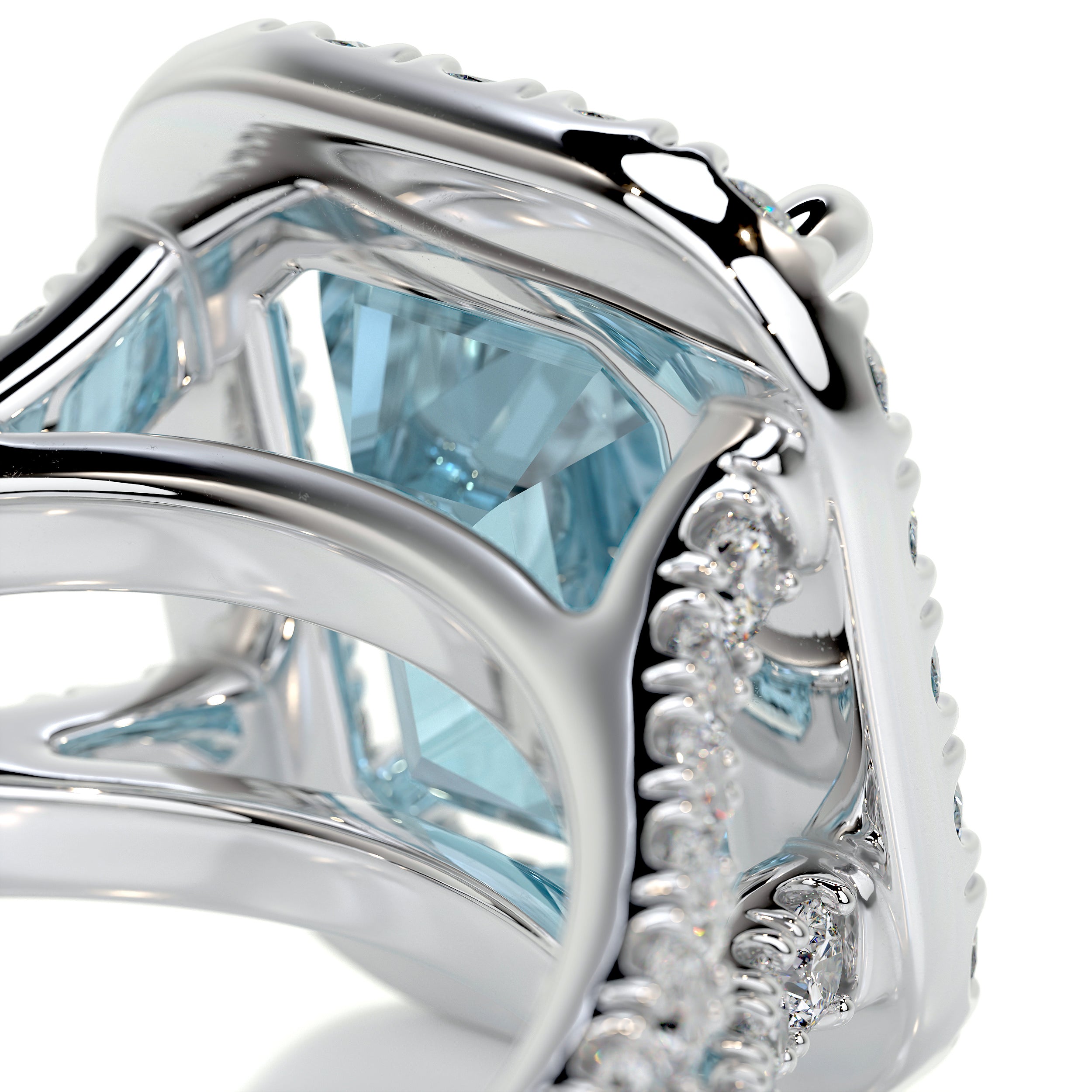 Melody Gemstone & Diamonds Ring (5 Carat) - 18K White Gold、mySite、hinf8tx79