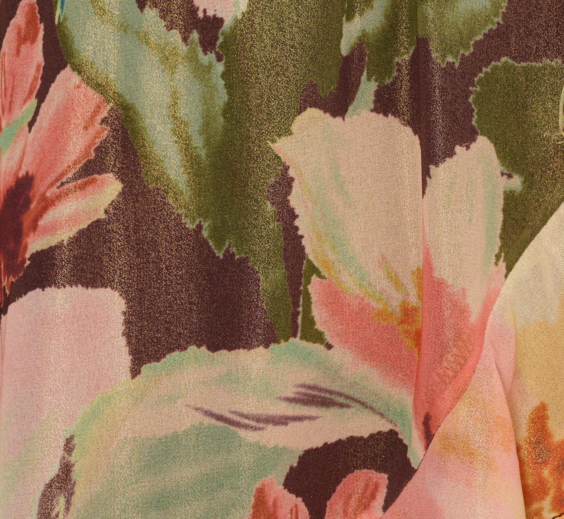 Flutter Sleeve High Low Midi Wrap Dress In Brown Multi、mySite、solidvoid