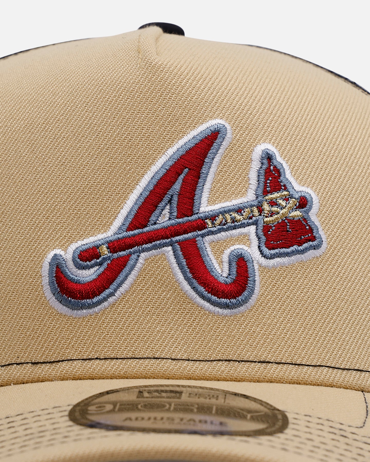 New Era Atlanta Braves 'Vintage Truckers' 9FORTTY A-Frame Trucker Snapback Vegas Gold、mySite、zt4zffjzw