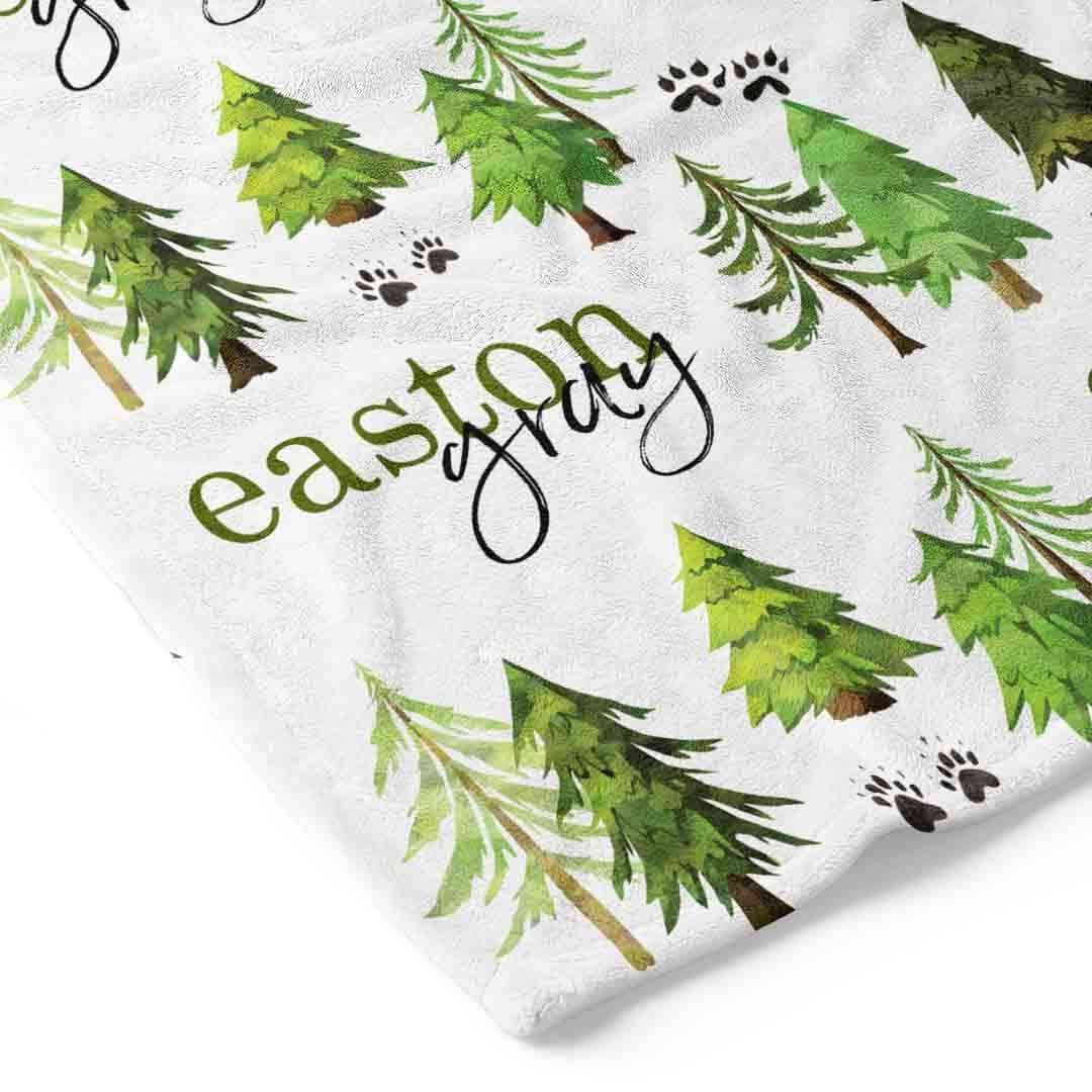  Woodland Trees Personalized Toddler Blanket、mySite、layawaytickets