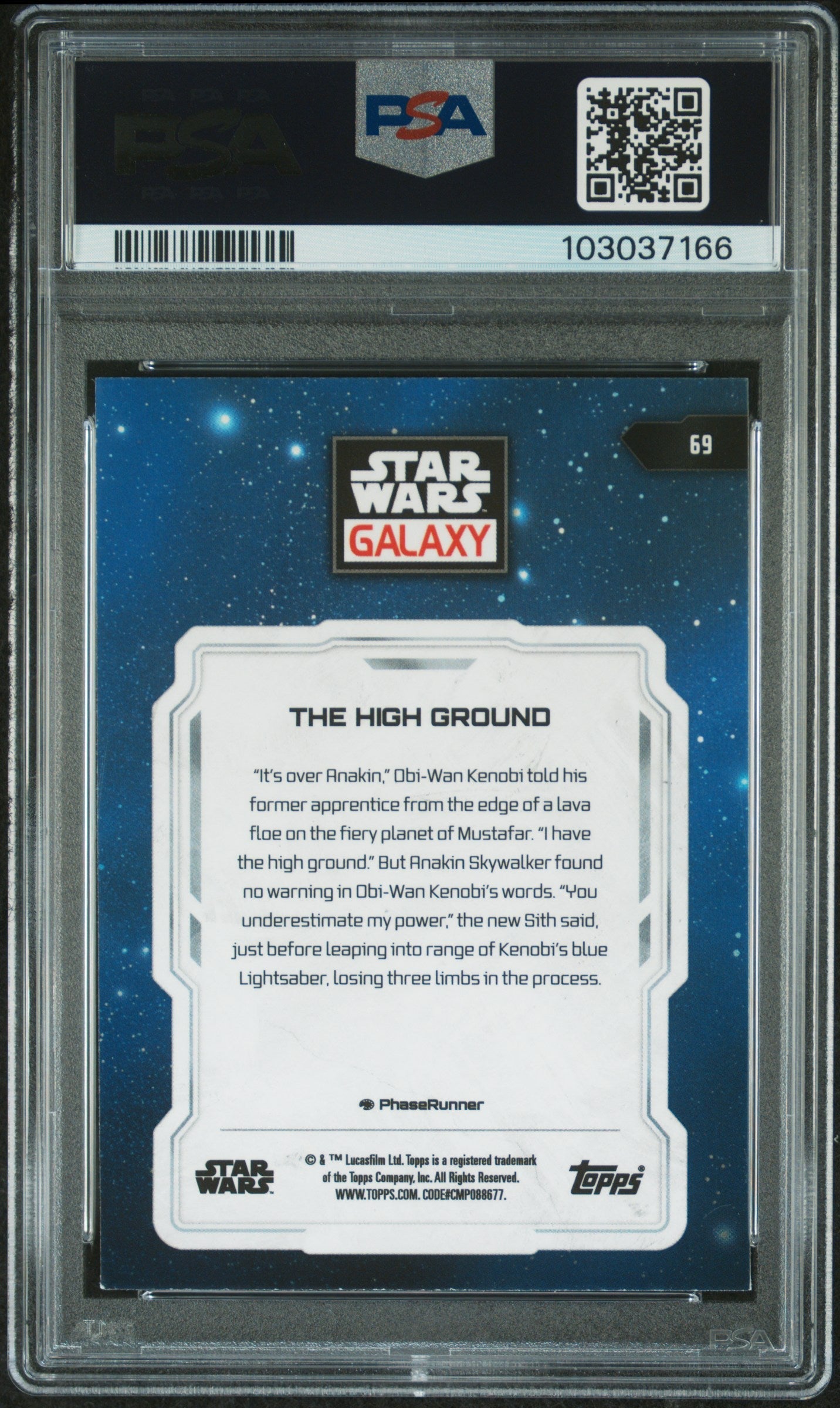 The High Ground #69 Mini Diamond PSA 9 Topps Chrome Star Wars Galaxy 2024、mySite、waistdrama