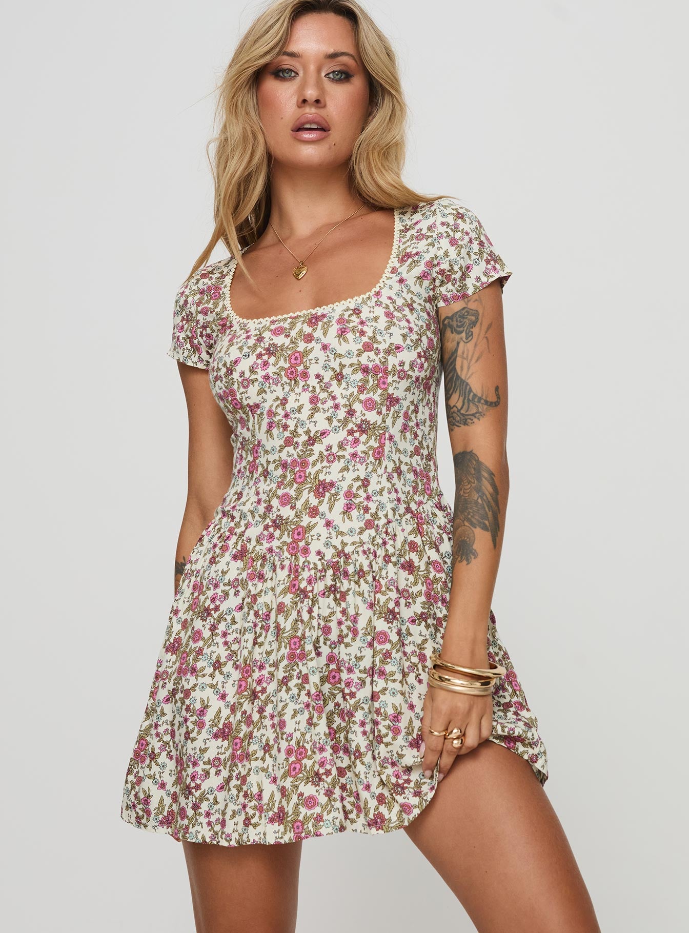 Tipani Mini Dress Cream、mySite、solidvoid