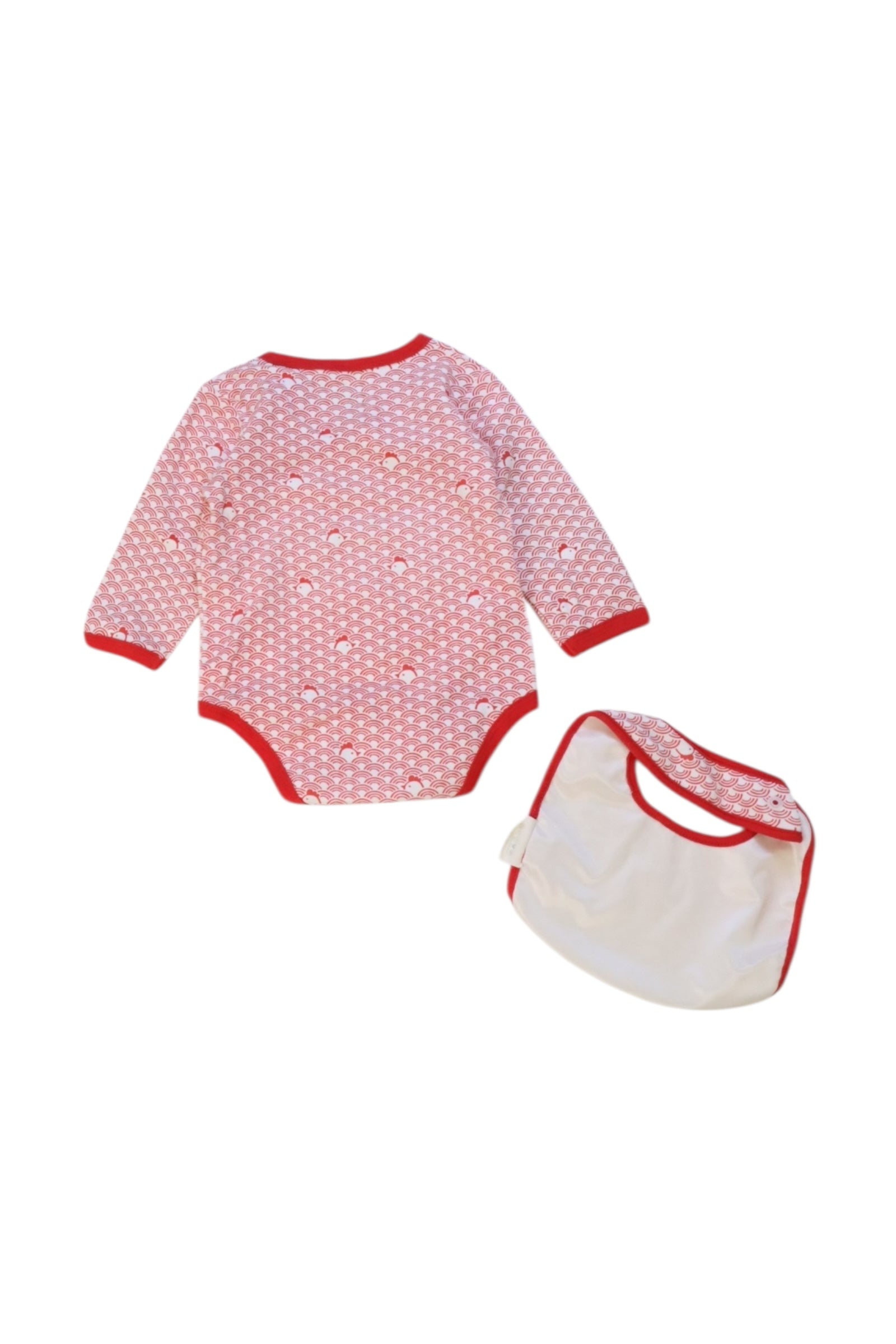 CIGOGNE B茅b茅 Long Sleeve Bodysuit & Bib 6-12M、mySite、g9winljtr