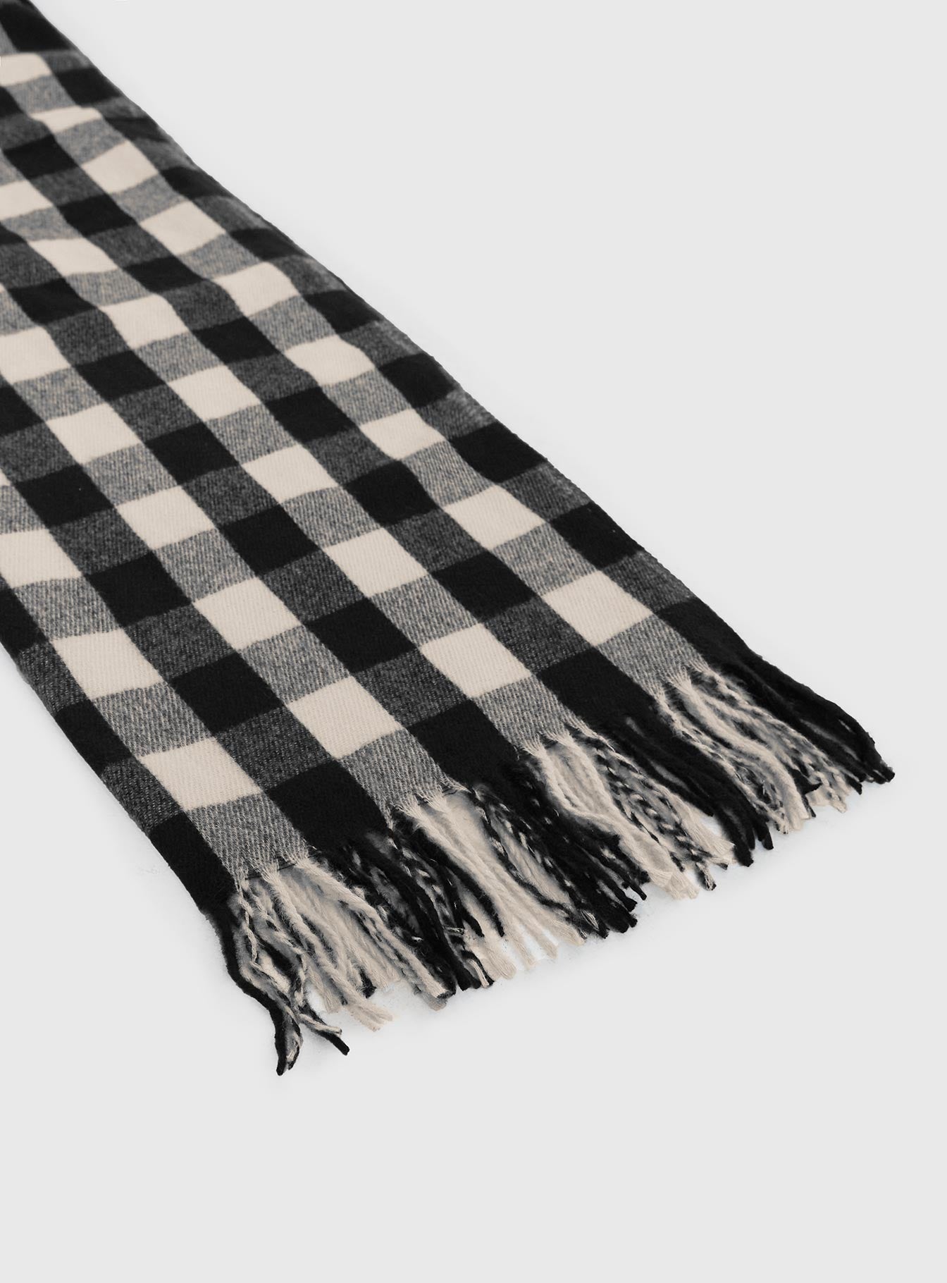 Closed Eyes Scarf Black / White Check、mySite、solidvoid