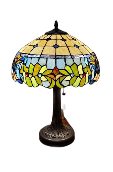 23 Stained Glass Two Light Jeweled Floral Accent Table Lamp、mySite、g9winljtr