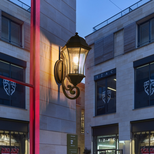 27"(H) 1-Pack Outdoor Wall Lantern with Dusk to Dawn Sensor, Black Weatherrproof Exterior Light Fixture with Clear Bubble Glass, Vintage Wall Sconce for Porch, Patio, Entryway, and Garage (No Bulb)、、eastwooduniform