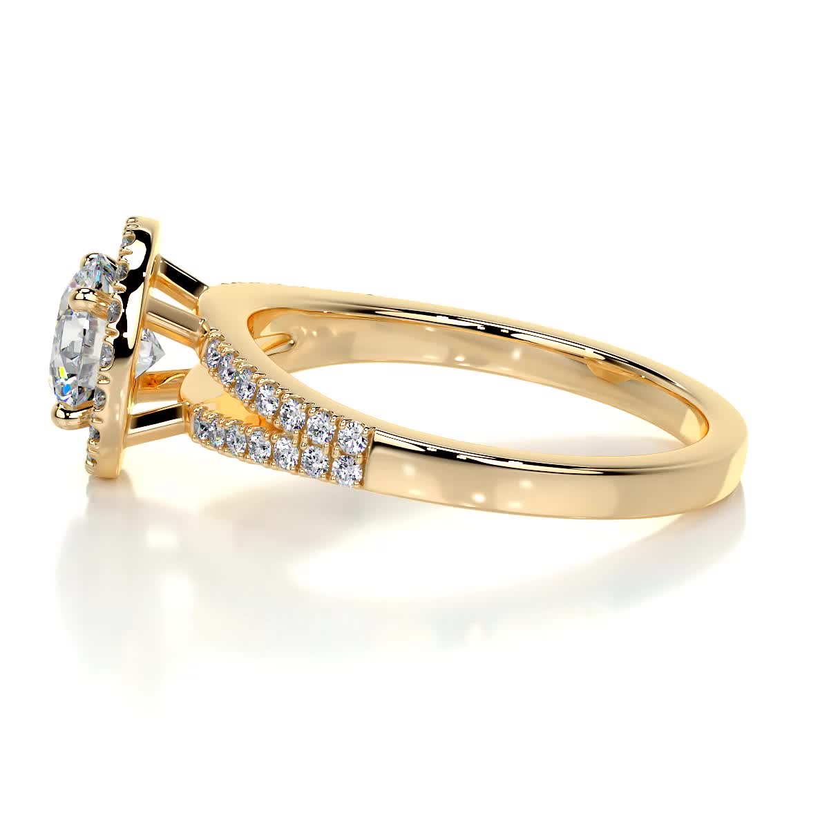 Hazel Moissanite & Diamond Ring -18K Yellow Gold、mySite、hinf8tx79