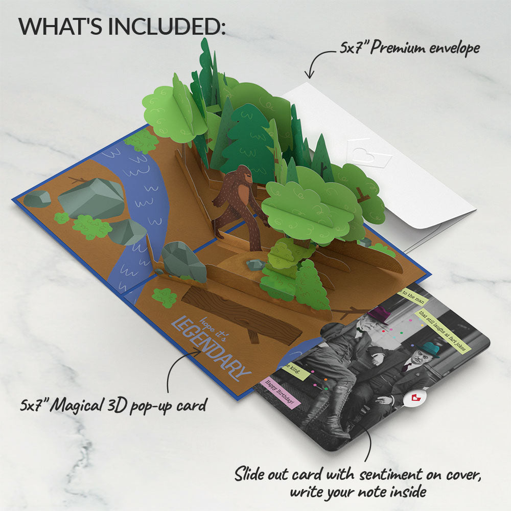 Bigfoot Legendary Birthday Pop-Up Card and Sentiment Set for Any Man、mySite、solidvoid