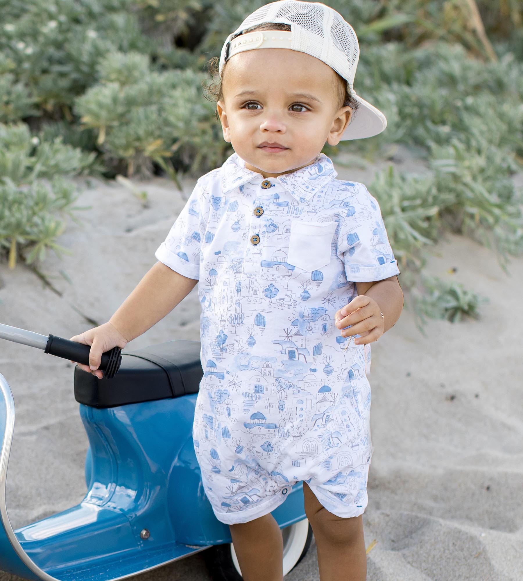 Santorini Organic Baby Boy Romper、mySite、g9winljtr