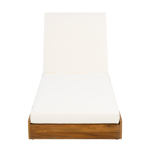 LOUNGE CHAISE SET, ACACIA WOOD WITH WATER-RESISTANT LOUNGE CUSHIONS (CREAM & 4 INCH THICK) - MATCHING DARK GREY VERSION AVAILABLE、、eastwooduniform