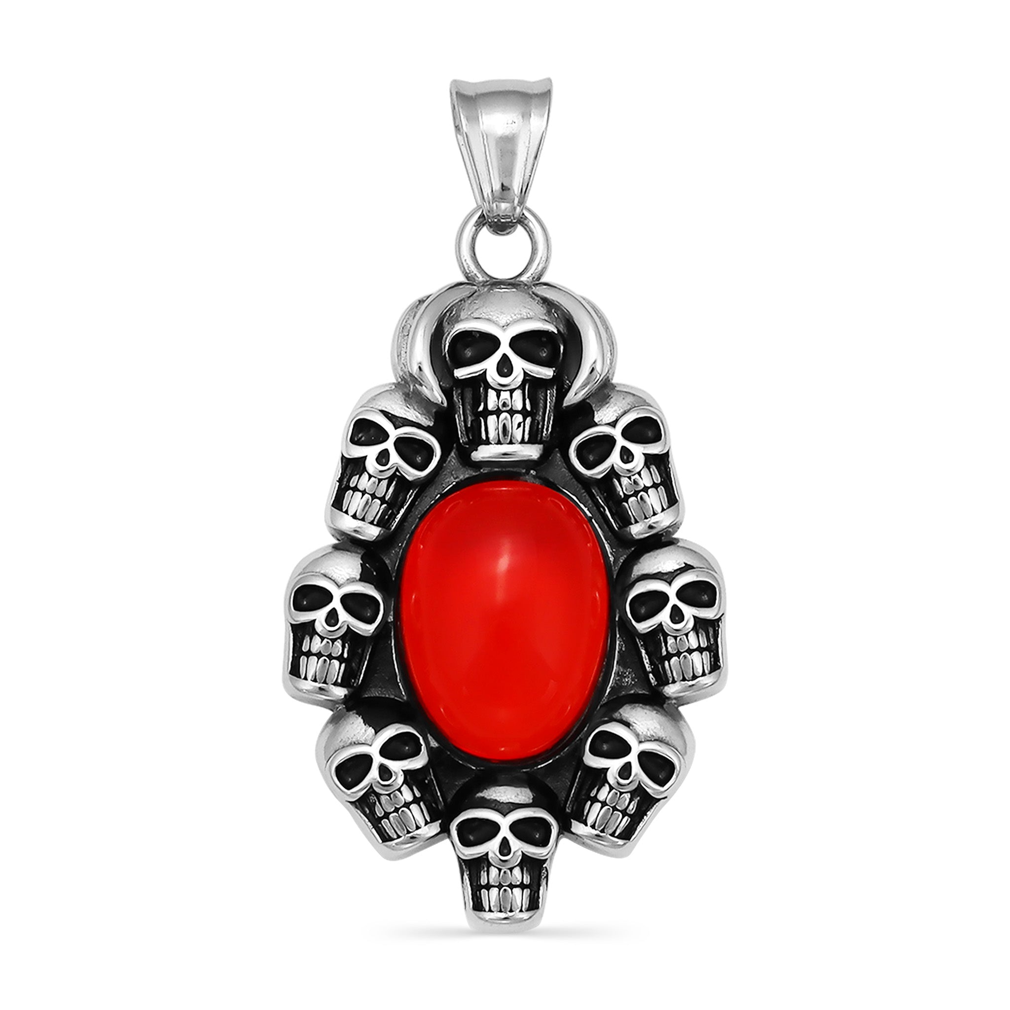 Stainless Steel Skulls With Red Glass Center Pendant / PDL2021、mySite、dreamappss