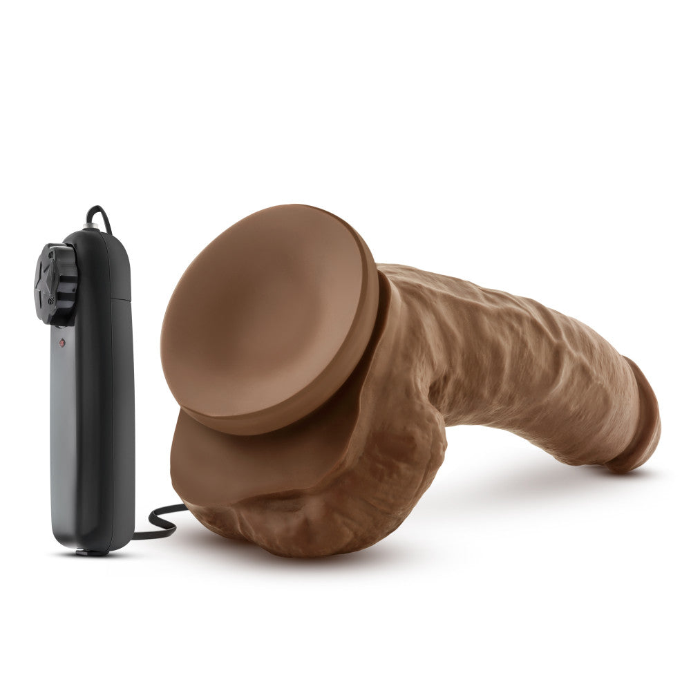 Coverboy™ By Blush® | The Boxer Realistic Mocha 9-Inch Long Remote Control Vibrating Dildo With Suction Cup Base、mySite、bottomscart