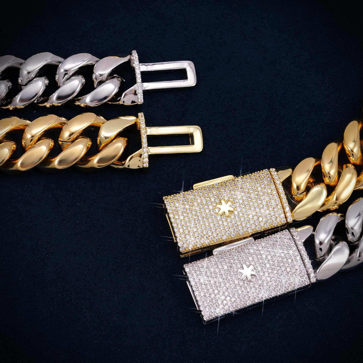 Cuban Link Chain with Iced Clasp 14K Gold (ALL SIZES)、mySite、hinf8tx79