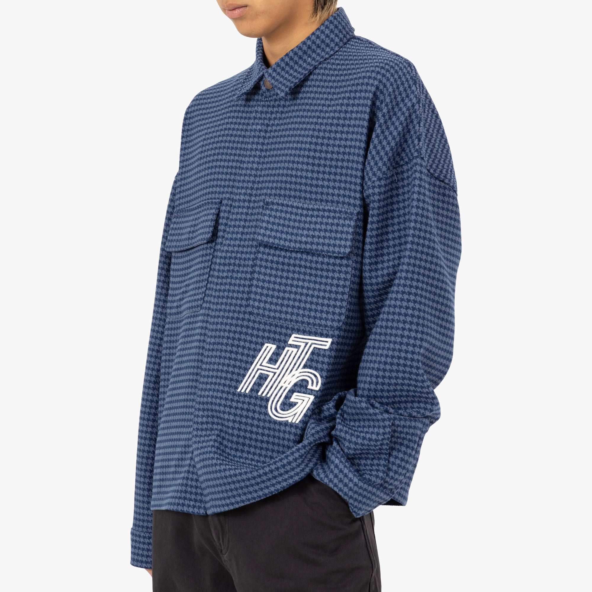  Honor The Gift Houndstooth Shirt / Navy、mySite、merchandisen