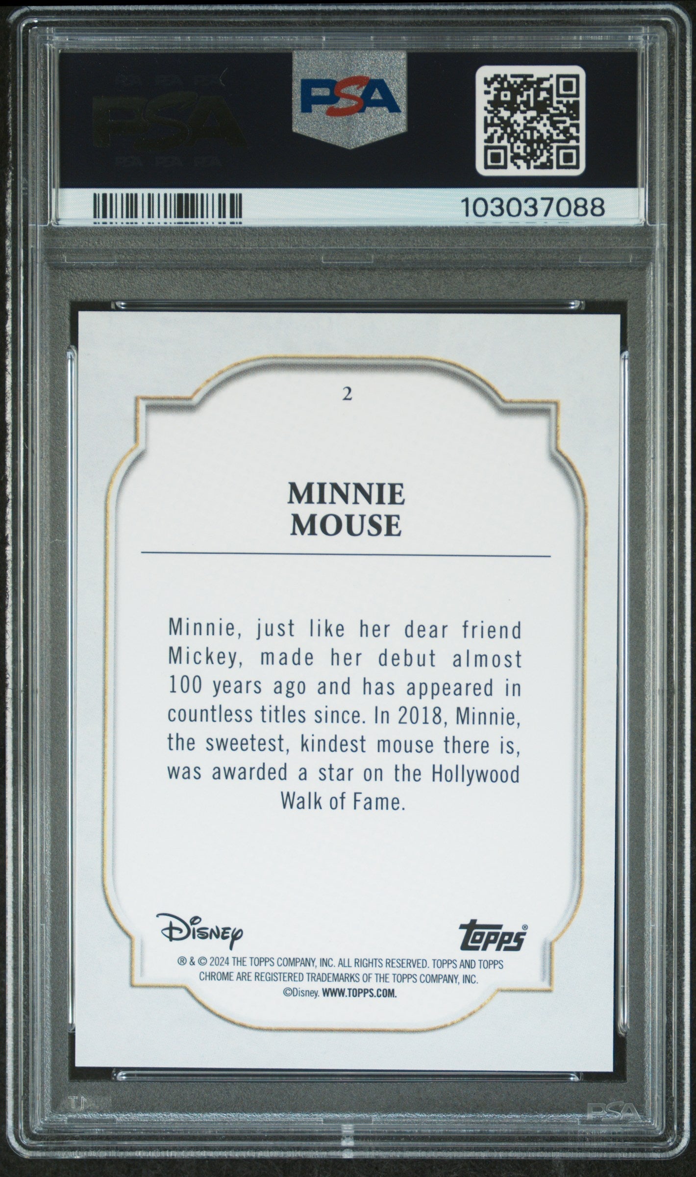 Minnie Mouse #2 PSA 10 Topps Chrome Disney Sapphire Edition 2024、mySite、waistdrama