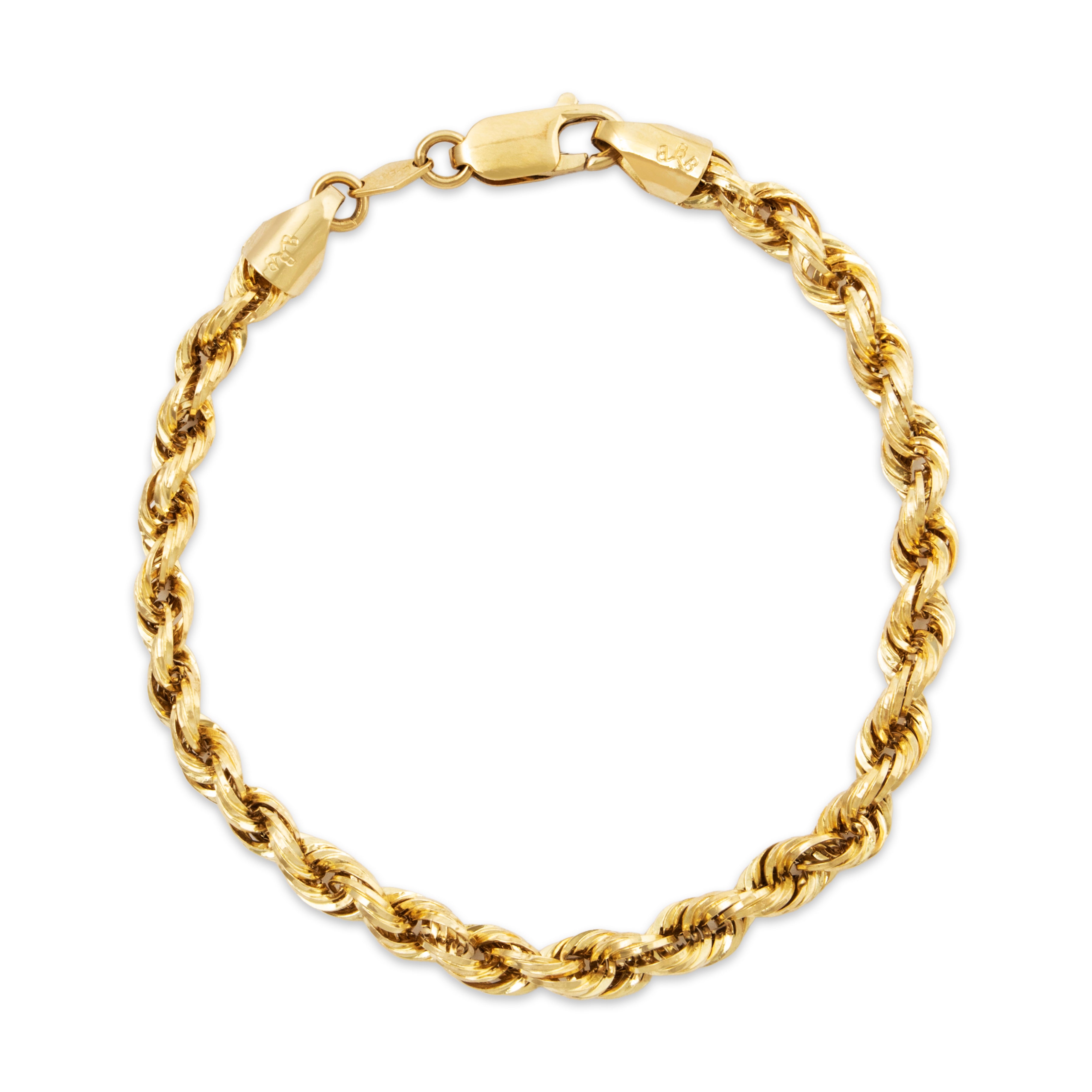 Vintage Lightweight 14k Yellow Gold Rope Bracelet 7.25、mySite、hinf8tx79