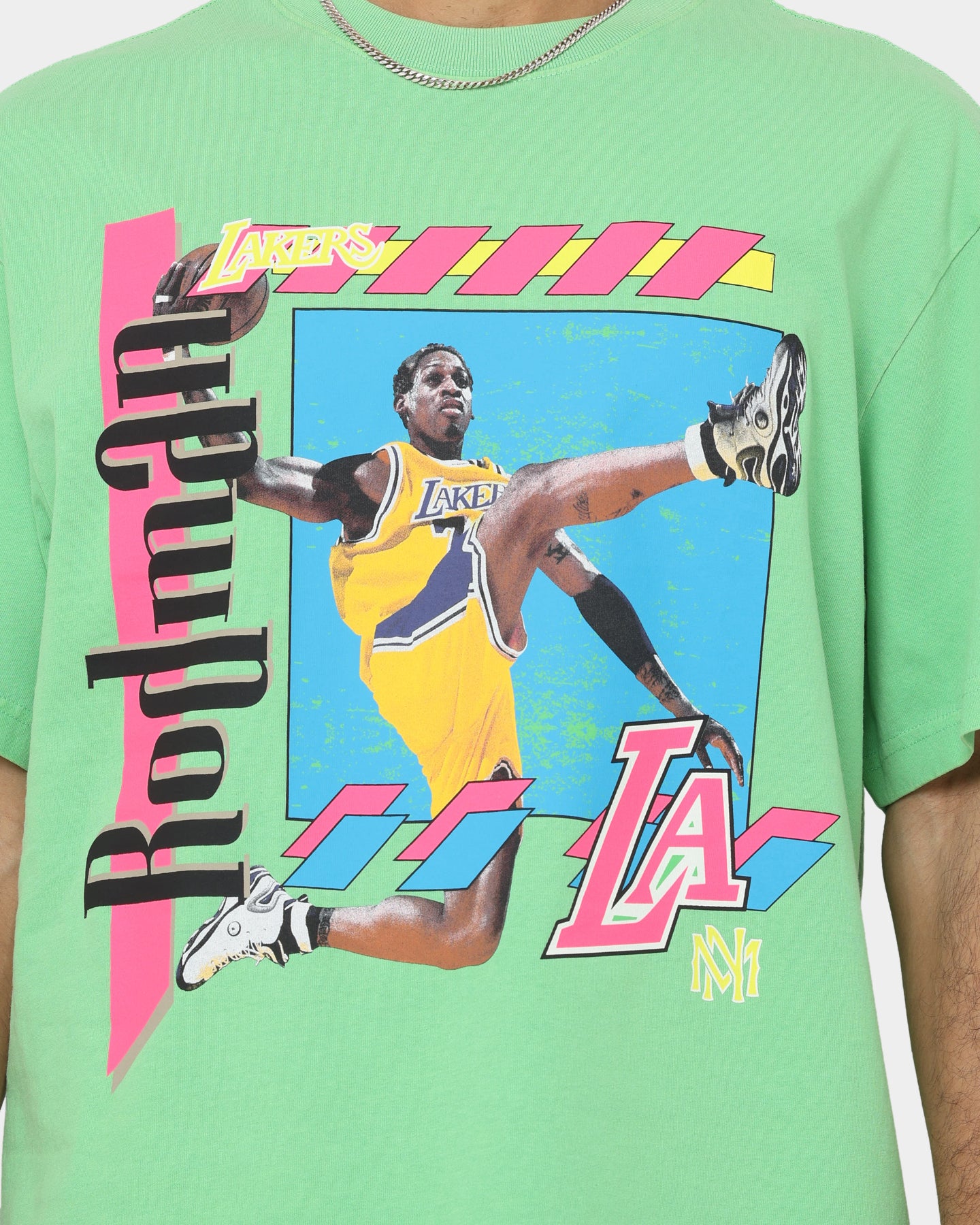 Mitchell & Ness Dennis Rodman Los Angeles Lakers Player Vibes T-Shirt Neon Green、mySite、zt4zffjzw