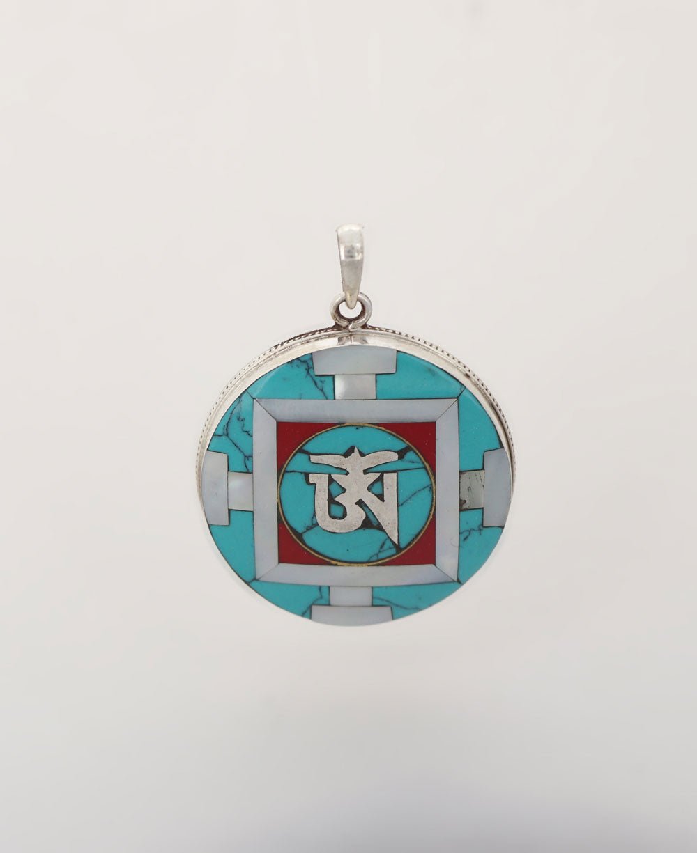 Tibetan Om Sterling Silver Inlay Pendant、mySite、topwebapps